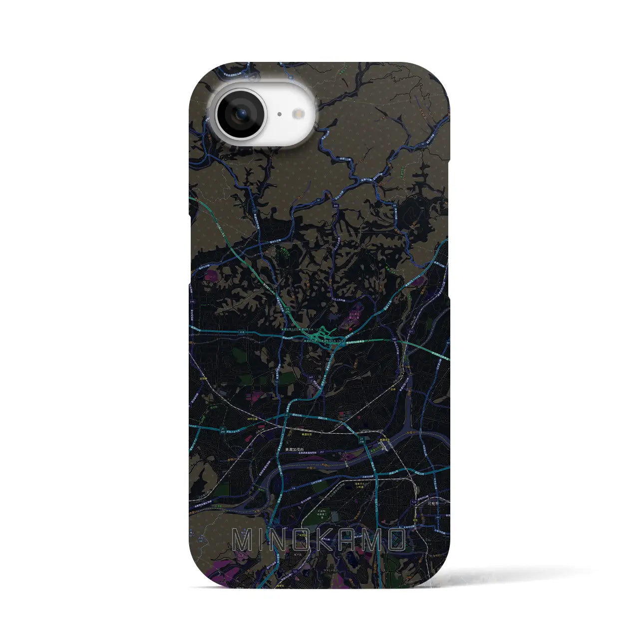 【美濃加茂(岐阜県)】地図柄iPhoneケース(バックカバータイプ)