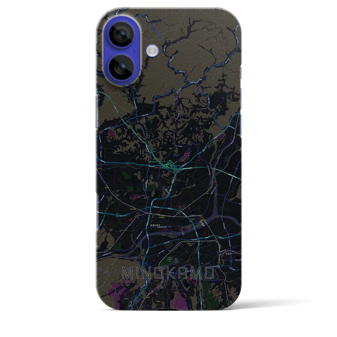 【美濃加茂(岐阜県)】地図柄iPhoneケース(バックカバータイプ)