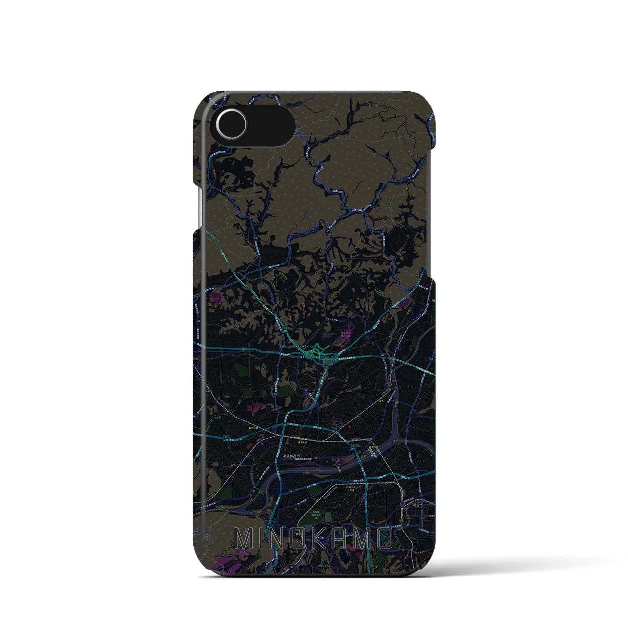 【美濃加茂(岐阜県)】地図柄iPhoneケース(バックカバータイプ)