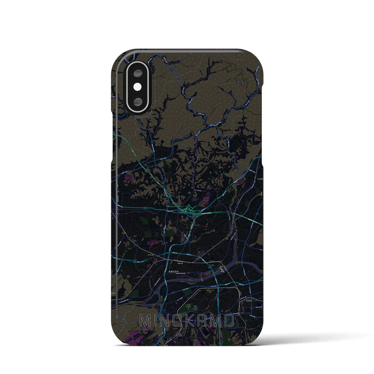 【美濃加茂(岐阜県)】地図柄iPhoneケース(バックカバータイプ)
