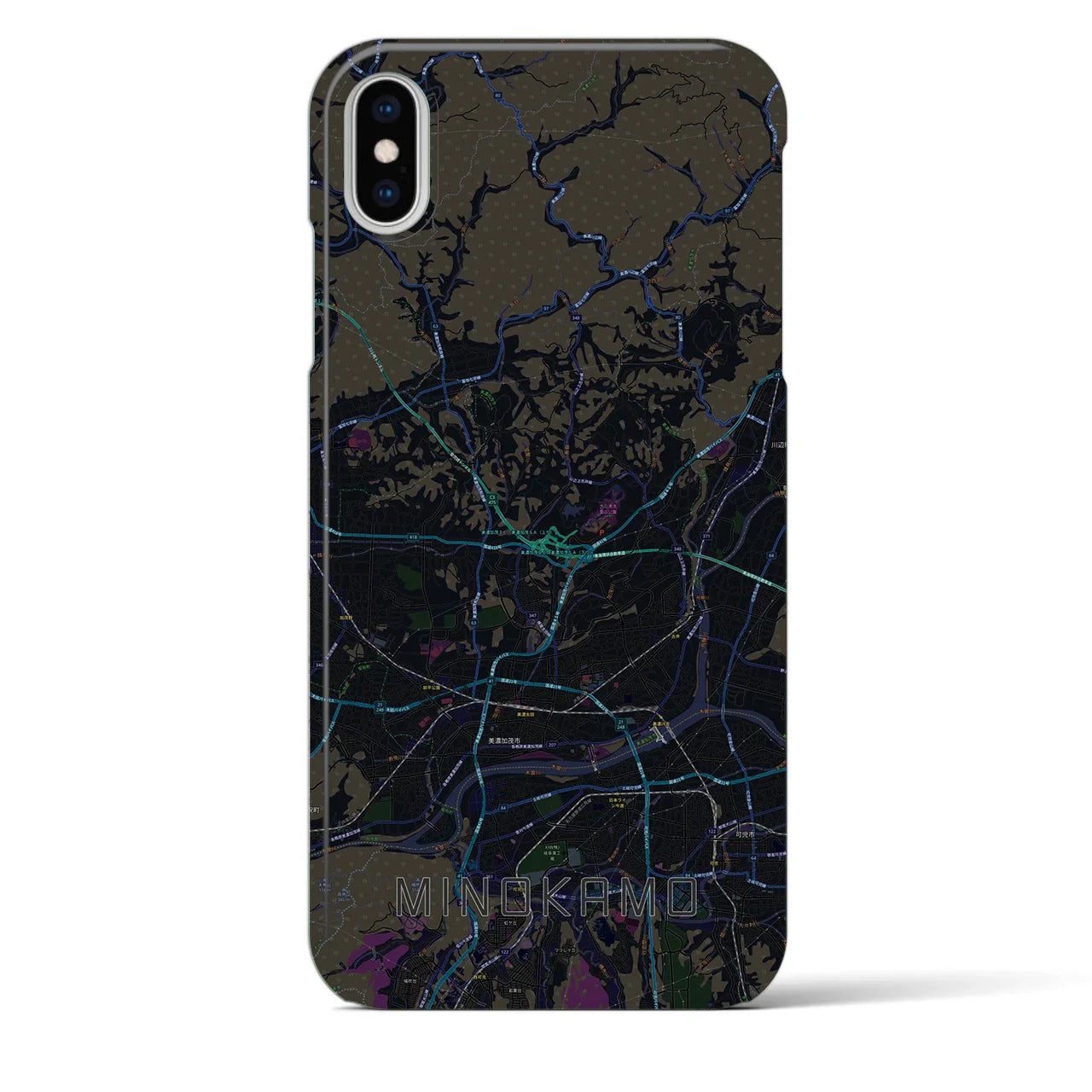 【美濃加茂(岐阜県)】地図柄iPhoneケース(バックカバータイプ)
