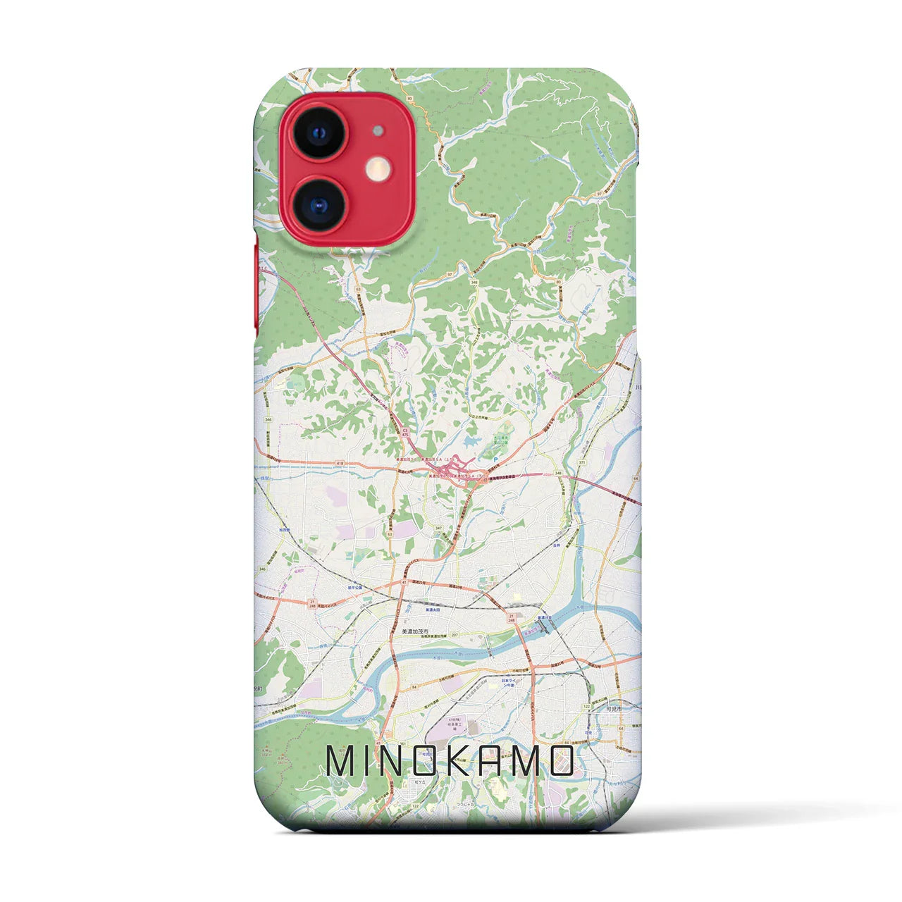 【美濃加茂(岐阜県)】地図柄iPhoneケース(バックカバータイプ)