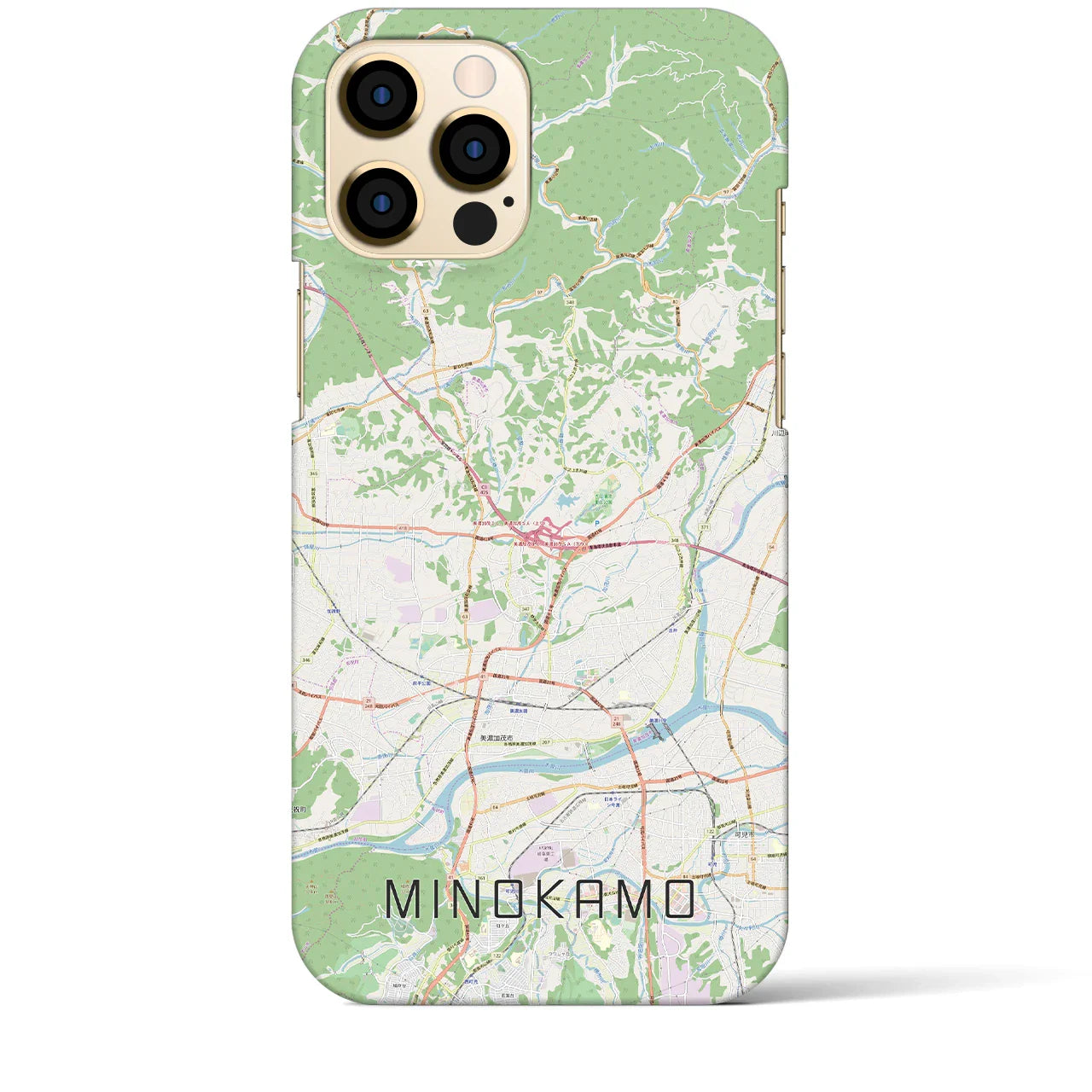 【美濃加茂(岐阜県)】地図柄iPhoneケース(バックカバータイプ)