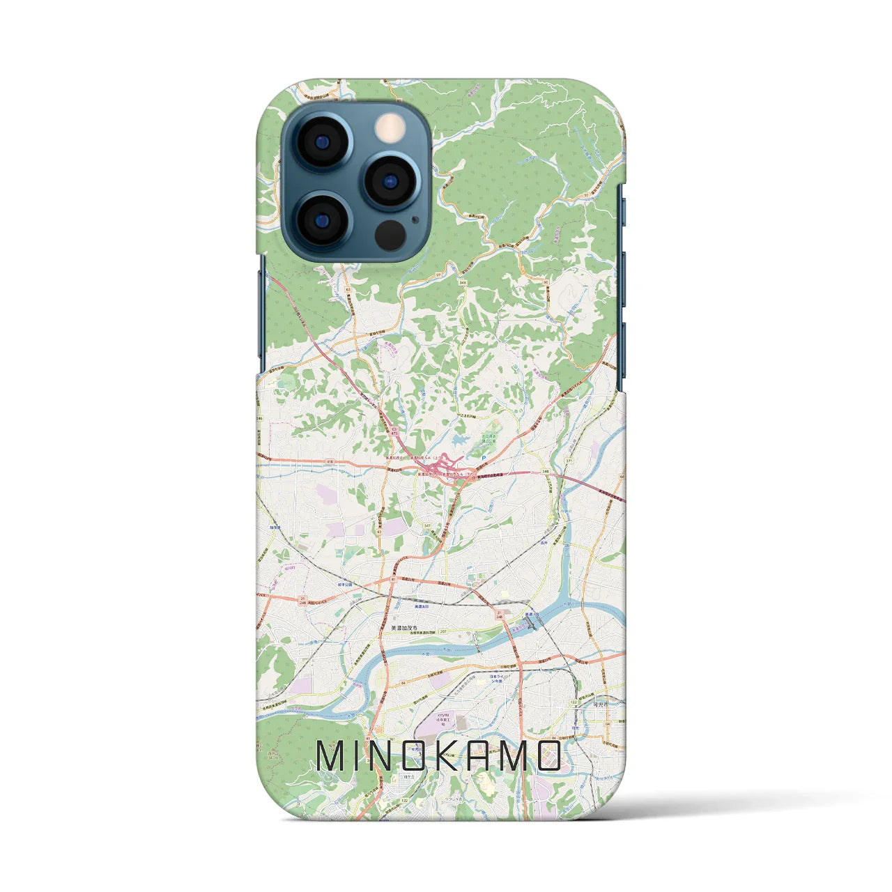 【美濃加茂(岐阜県)】地図柄iPhoneケース(バックカバータイプ)