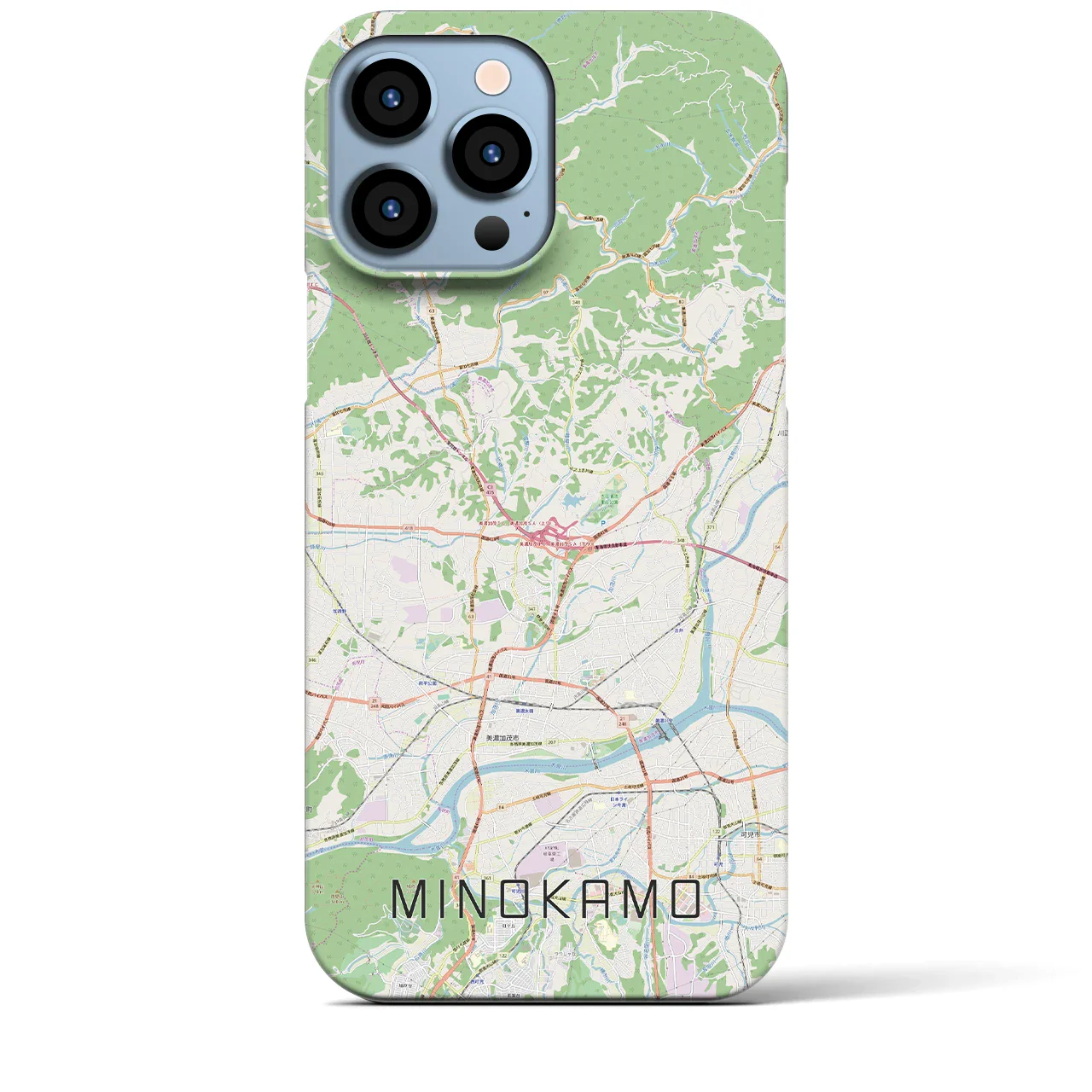 【美濃加茂(岐阜県)】地図柄iPhoneケース(バックカバータイプ)
