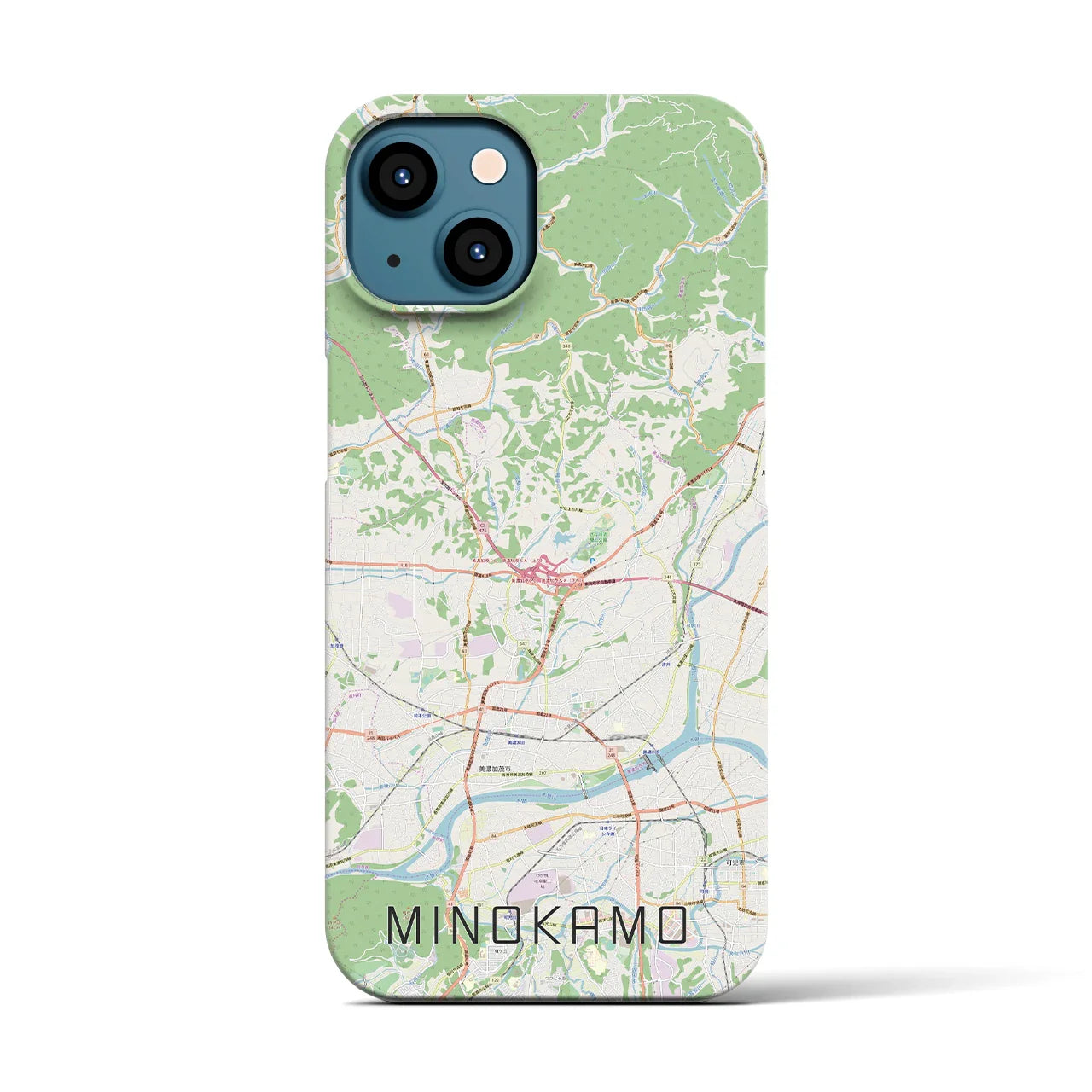 【美濃加茂(岐阜県)】地図柄iPhoneケース(バックカバータイプ)