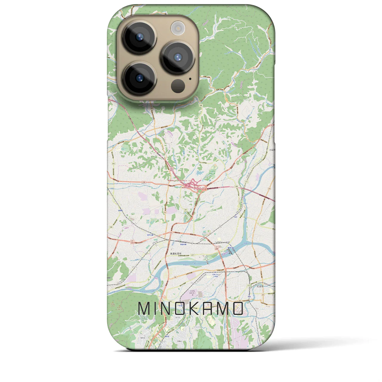 【美濃加茂(岐阜県)】地図柄iPhoneケース(バックカバータイプ)