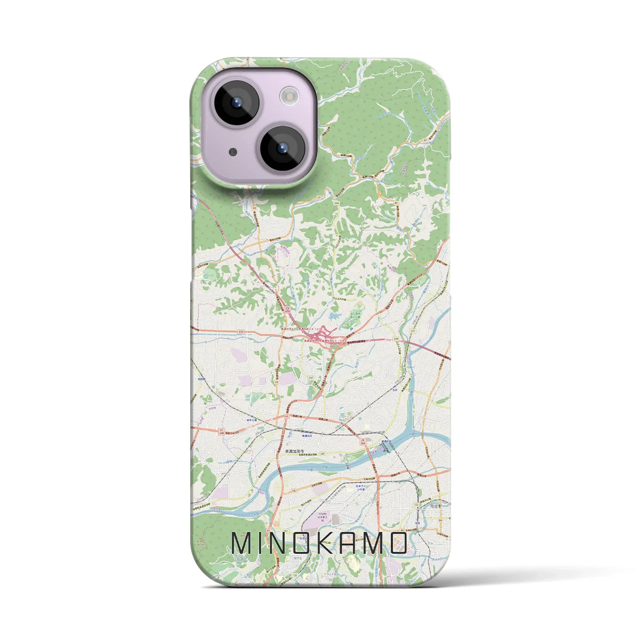 【美濃加茂(岐阜県)】地図柄iPhoneケース(バックカバータイプ)