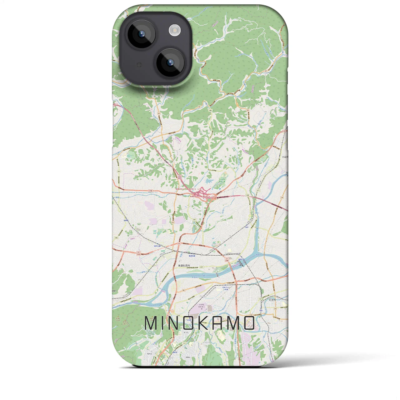 【美濃加茂(岐阜県)】地図柄iPhoneケース(バックカバータイプ)