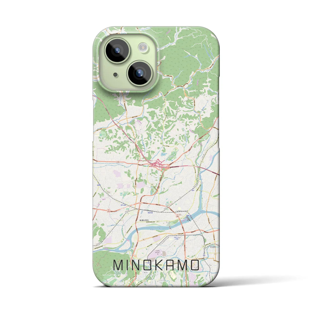 【美濃加茂(岐阜県)】地図柄iPhoneケース(バックカバータイプ)