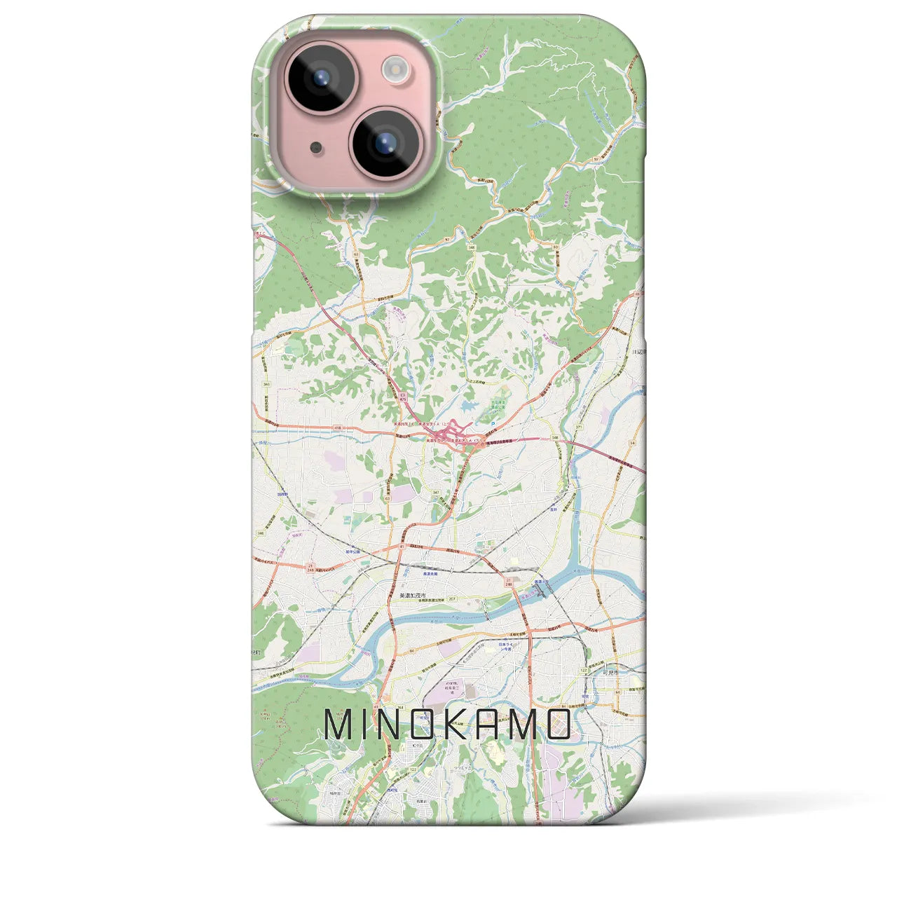 【美濃加茂(岐阜県)】地図柄iPhoneケース(バックカバータイプ)