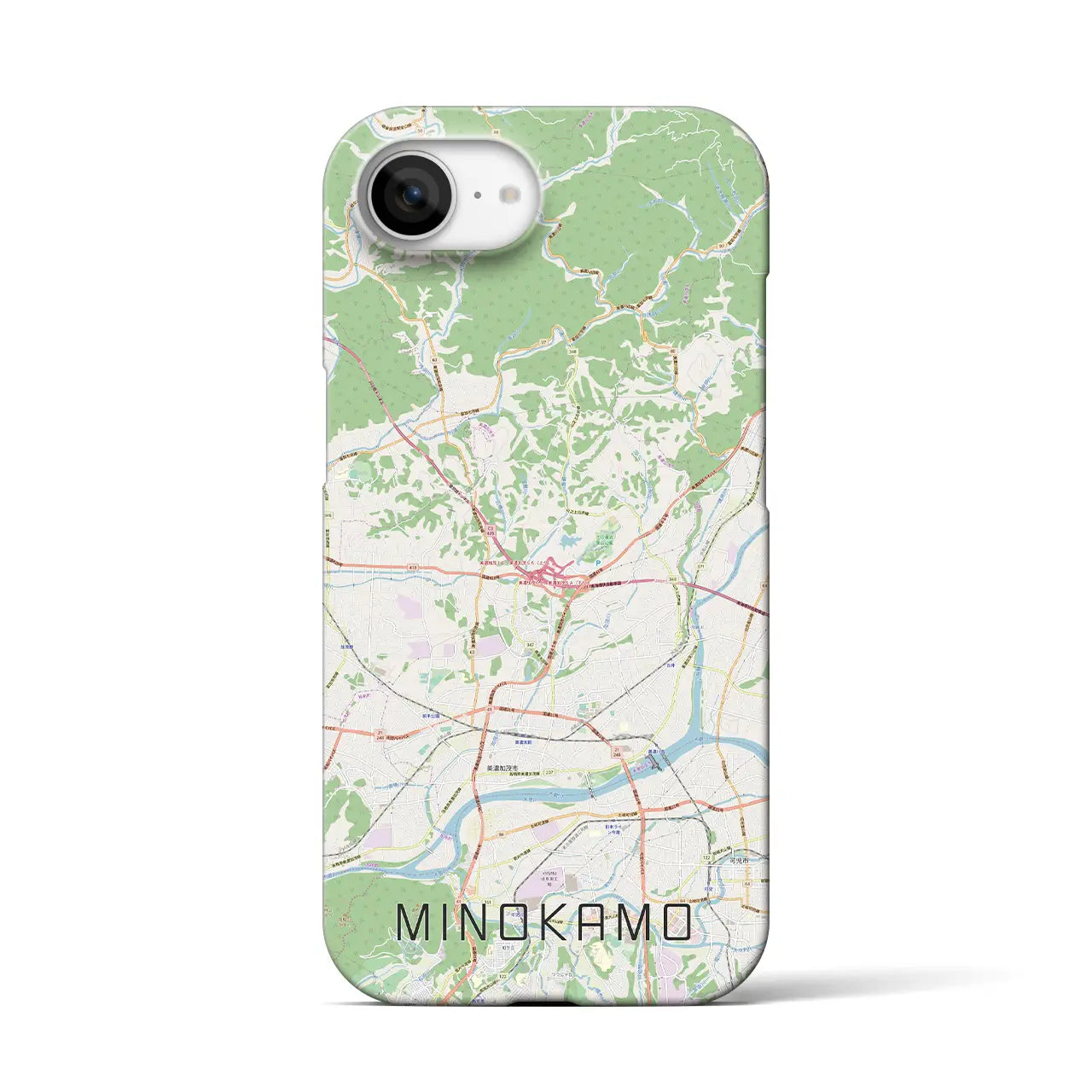 【美濃加茂(岐阜県)】地図柄iPhoneケース(バックカバータイプ)