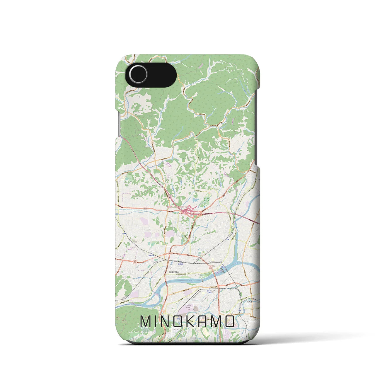 【美濃加茂(岐阜県)】地図柄iPhoneケース(バックカバータイプ)
