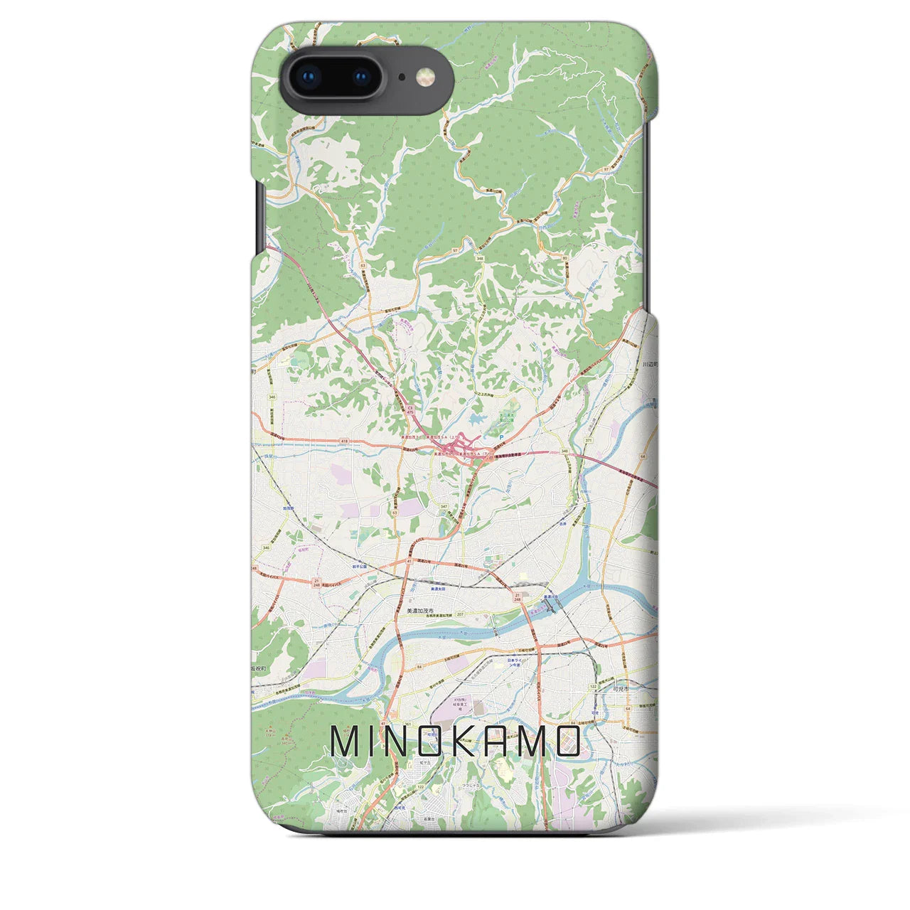 【美濃加茂(岐阜県)】地図柄iPhoneケース(バックカバータイプ)