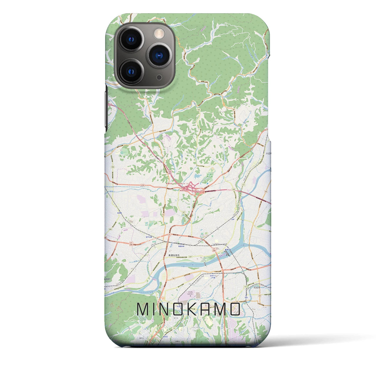 【美濃加茂(岐阜県)】地図柄iPhoneケース(バックカバータイプ)