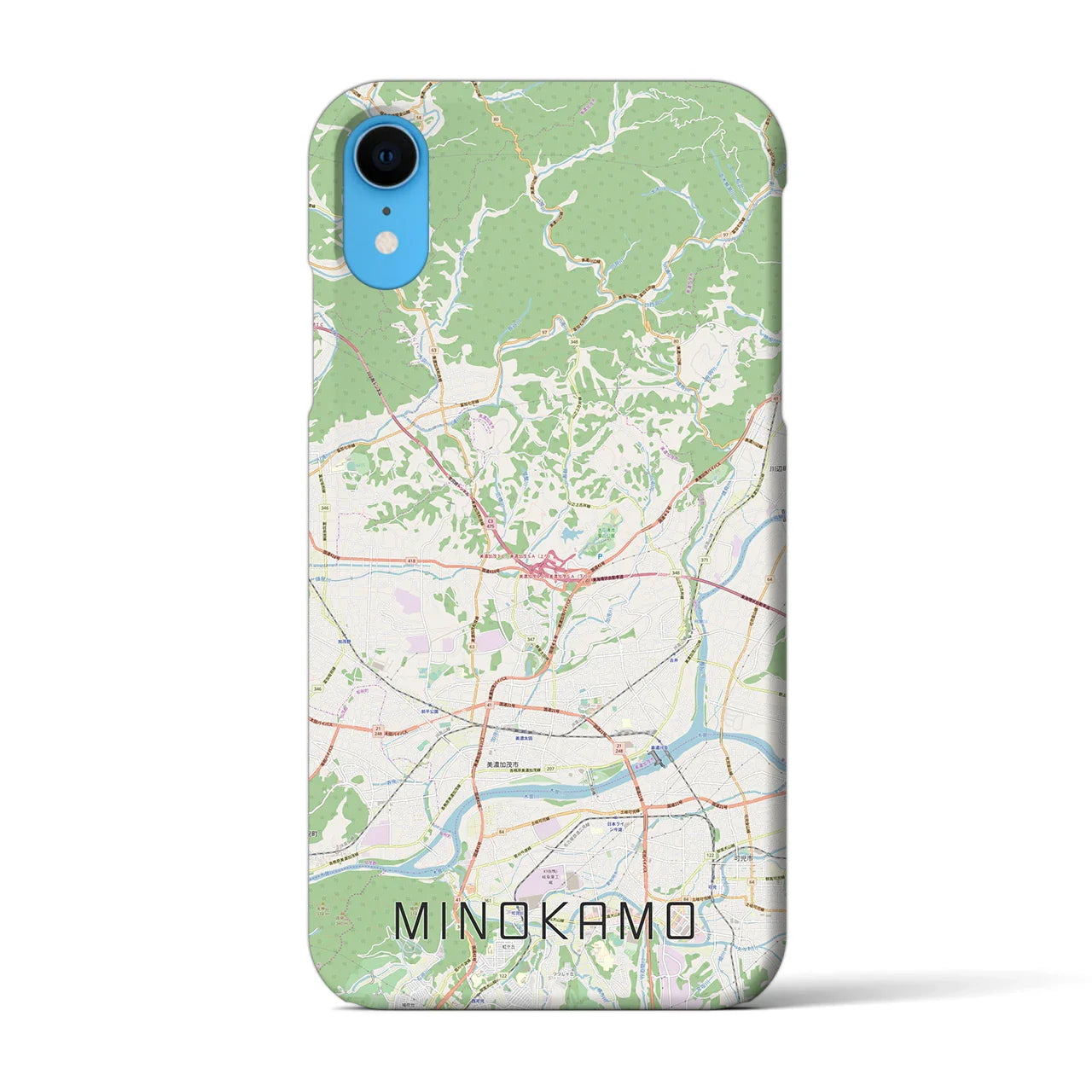 【美濃加茂(岐阜県)】地図柄iPhoneケース(バックカバータイプ)