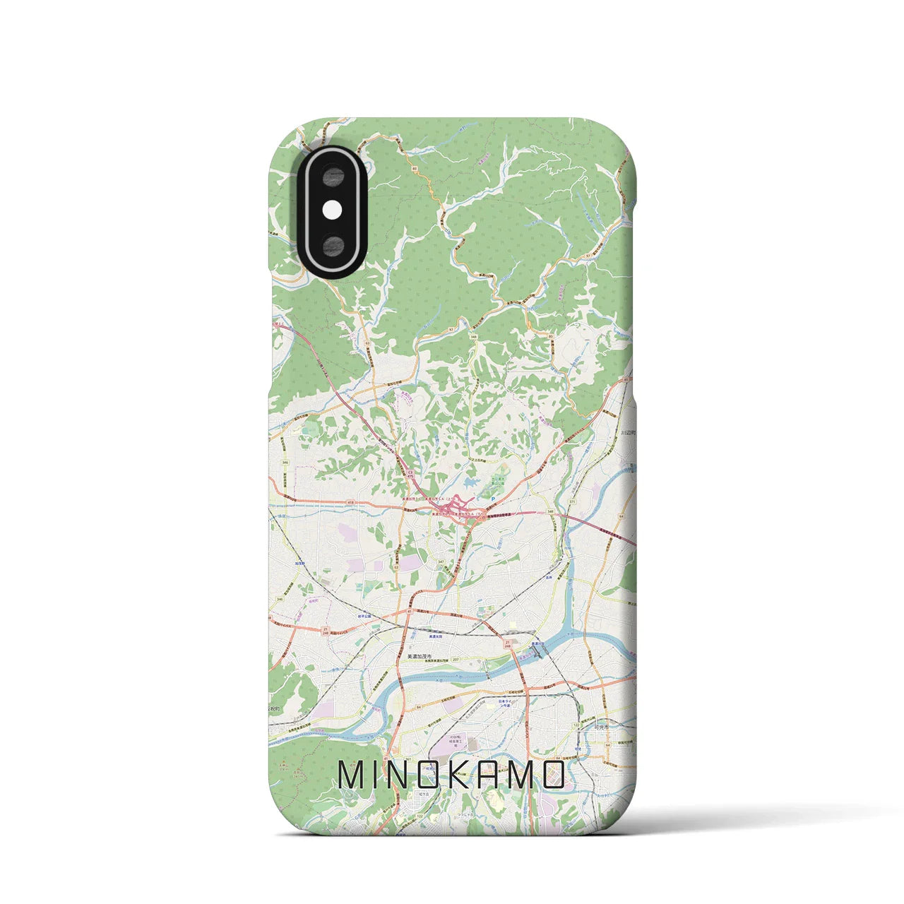 【美濃加茂(岐阜県)】地図柄iPhoneケース(バックカバータイプ)