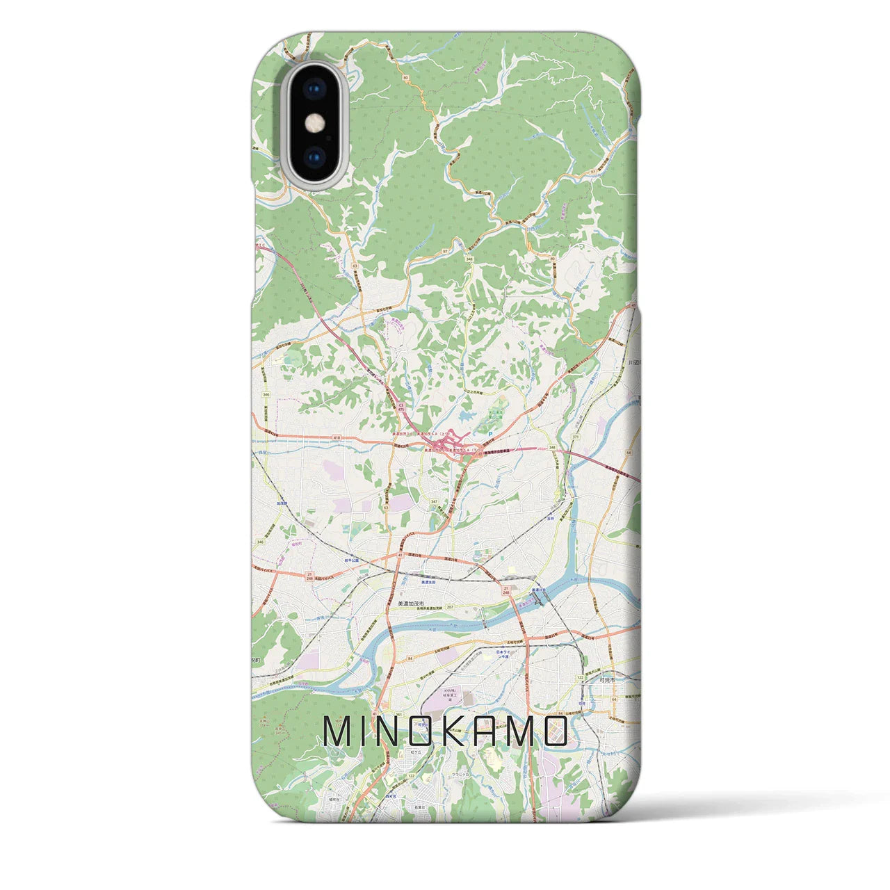 【美濃加茂(岐阜県)】地図柄iPhoneケース(バックカバータイプ)