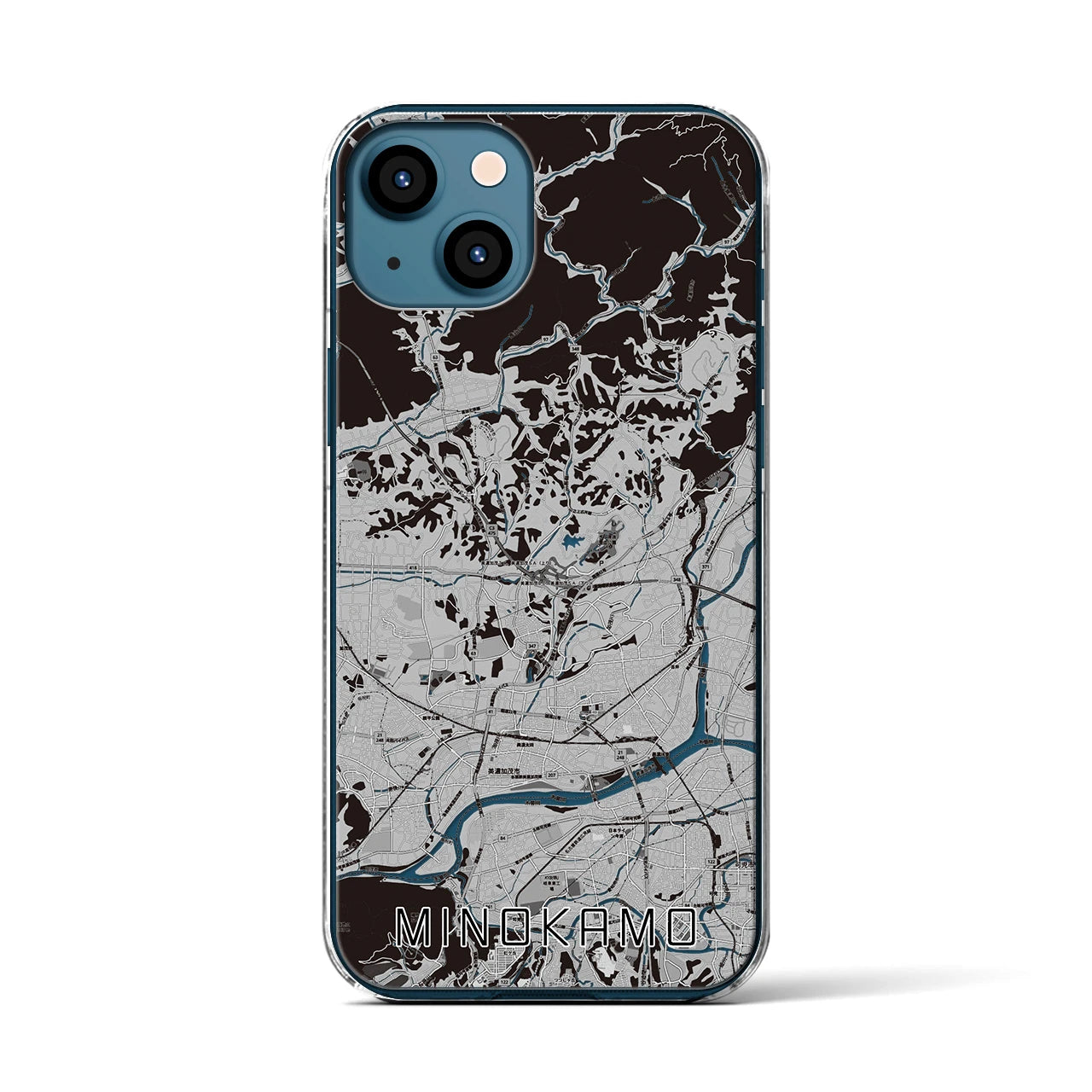 【美濃加茂(岐阜県)】地図柄iPhoneケース(クリアタイプ)