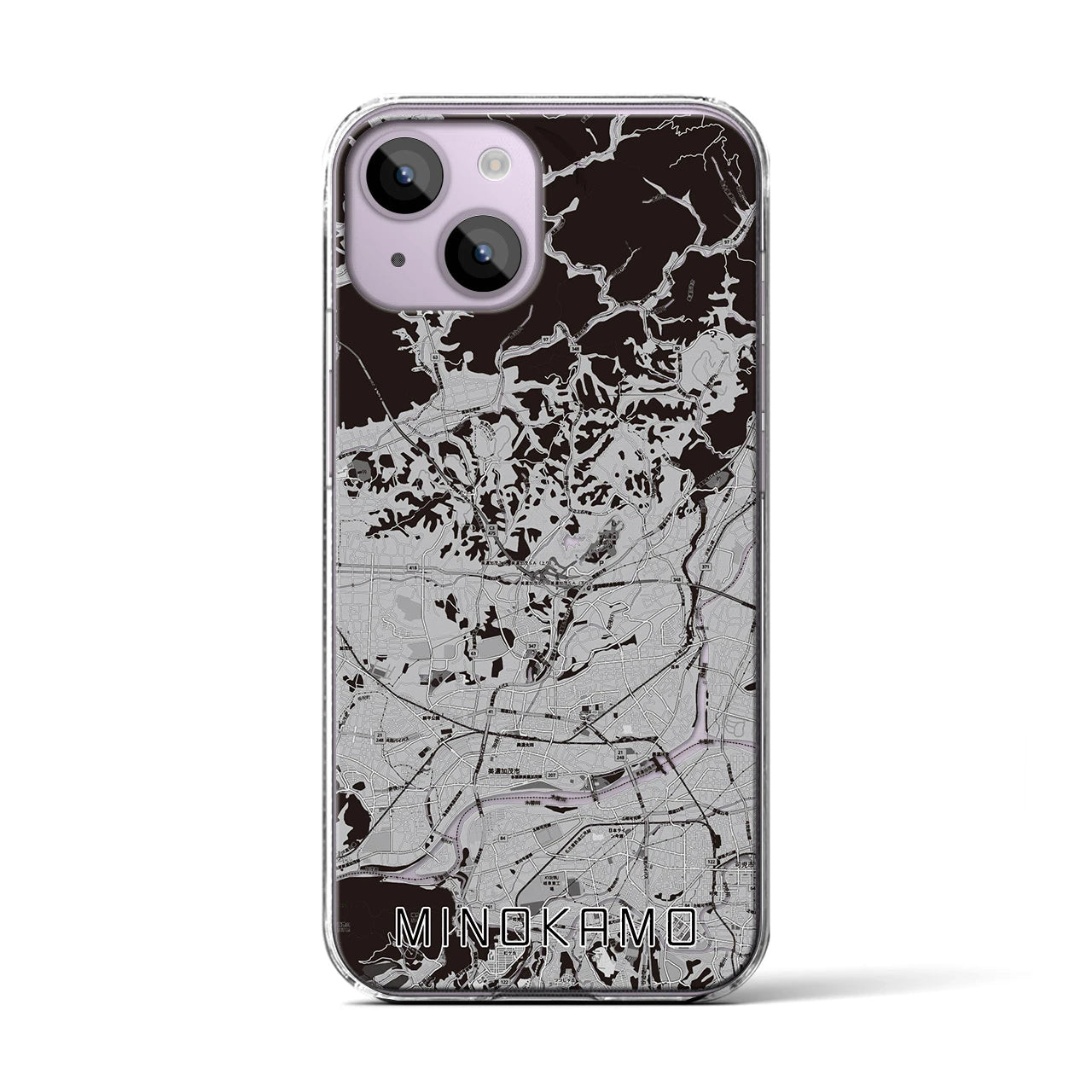 【美濃加茂(岐阜県)】地図柄iPhoneケース(クリアタイプ)