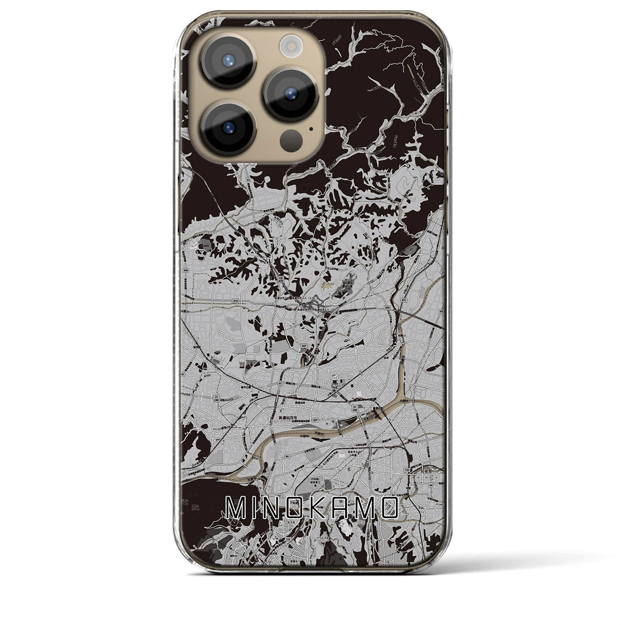 【美濃加茂(岐阜県)】地図柄iPhoneケース(クリアタイプ)