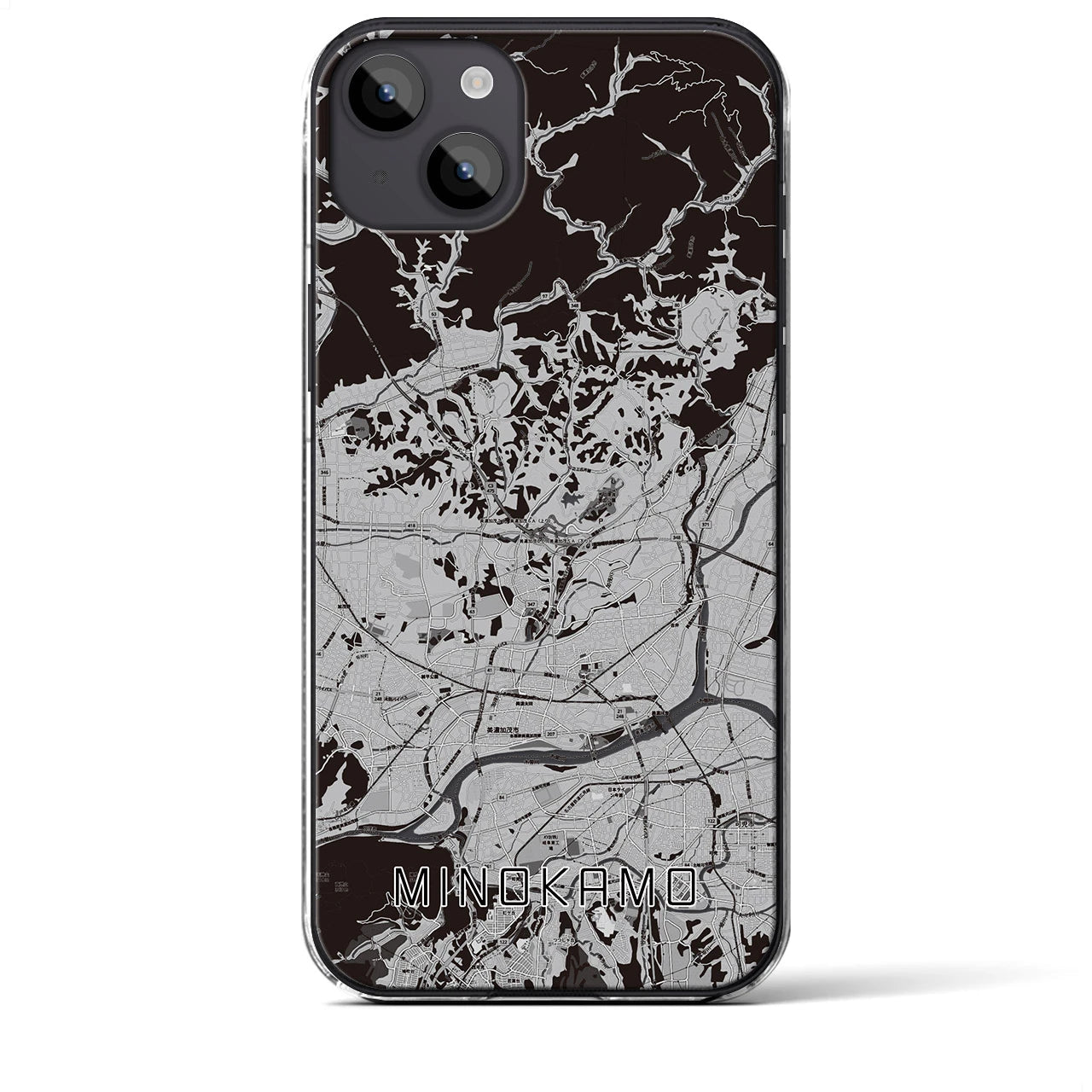 【美濃加茂(岐阜県)】地図柄iPhoneケース(クリアタイプ)