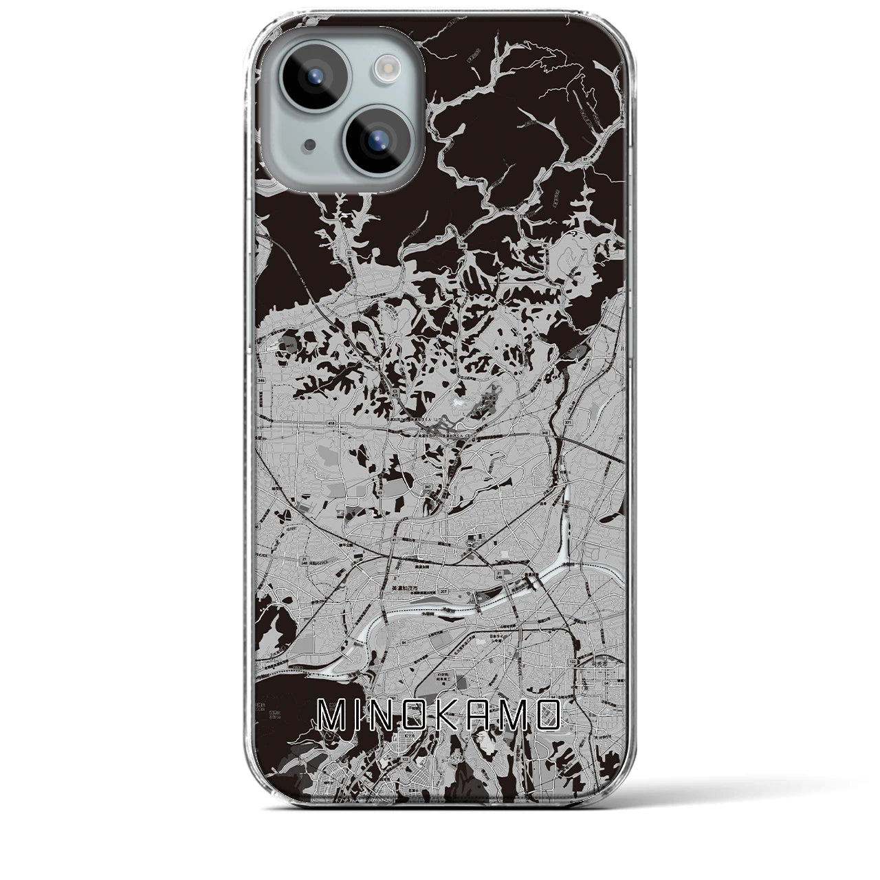 【美濃加茂(岐阜県)】地図柄iPhoneケース(クリアタイプ)