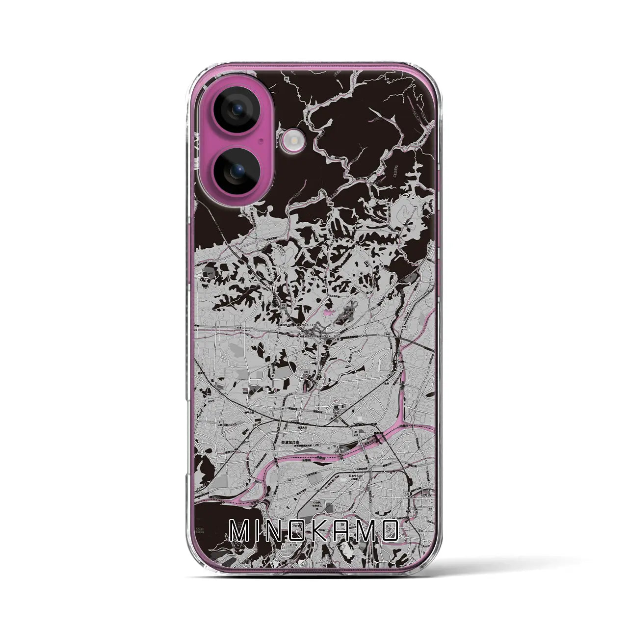 【美濃加茂(岐阜県)】地図柄iPhoneケース(クリアタイプ)