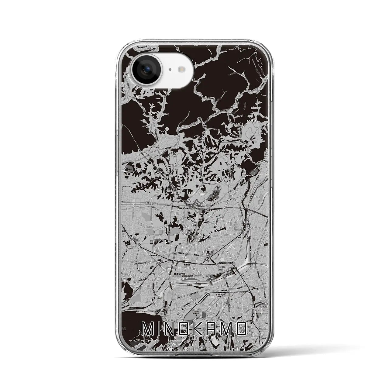 【美濃加茂(岐阜県)】地図柄iPhoneケース(クリアタイプ)