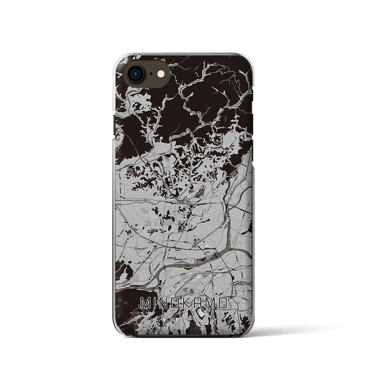 【美濃加茂(岐阜県)】地図柄iPhoneケース(クリアタイプ)