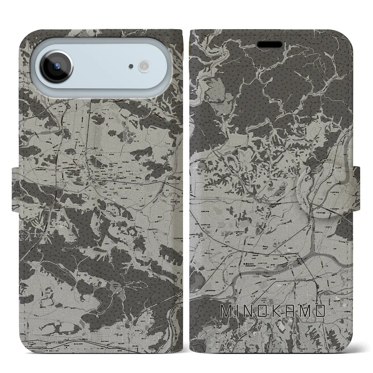 【美濃加茂(岐阜県)】地図柄iPhoneケース(手帳タイプ)