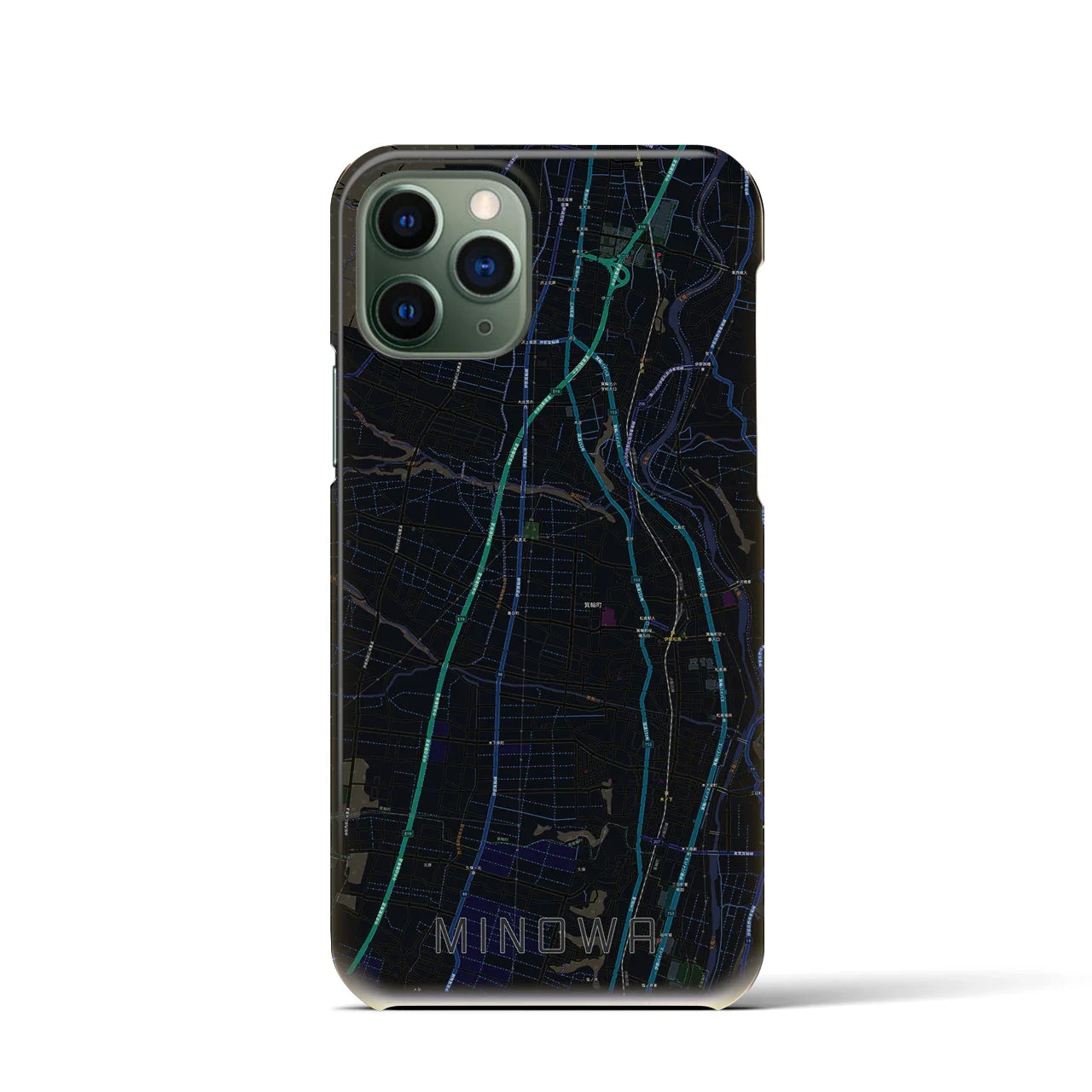 【箕輪(長野県)】地図柄iPhoneケース(バックカバータイプ)