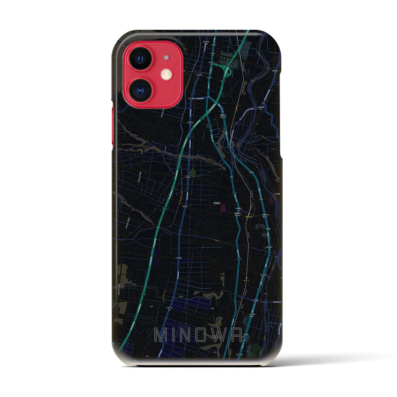 【箕輪(長野県)】地図柄iPhoneケース(バックカバータイプ)