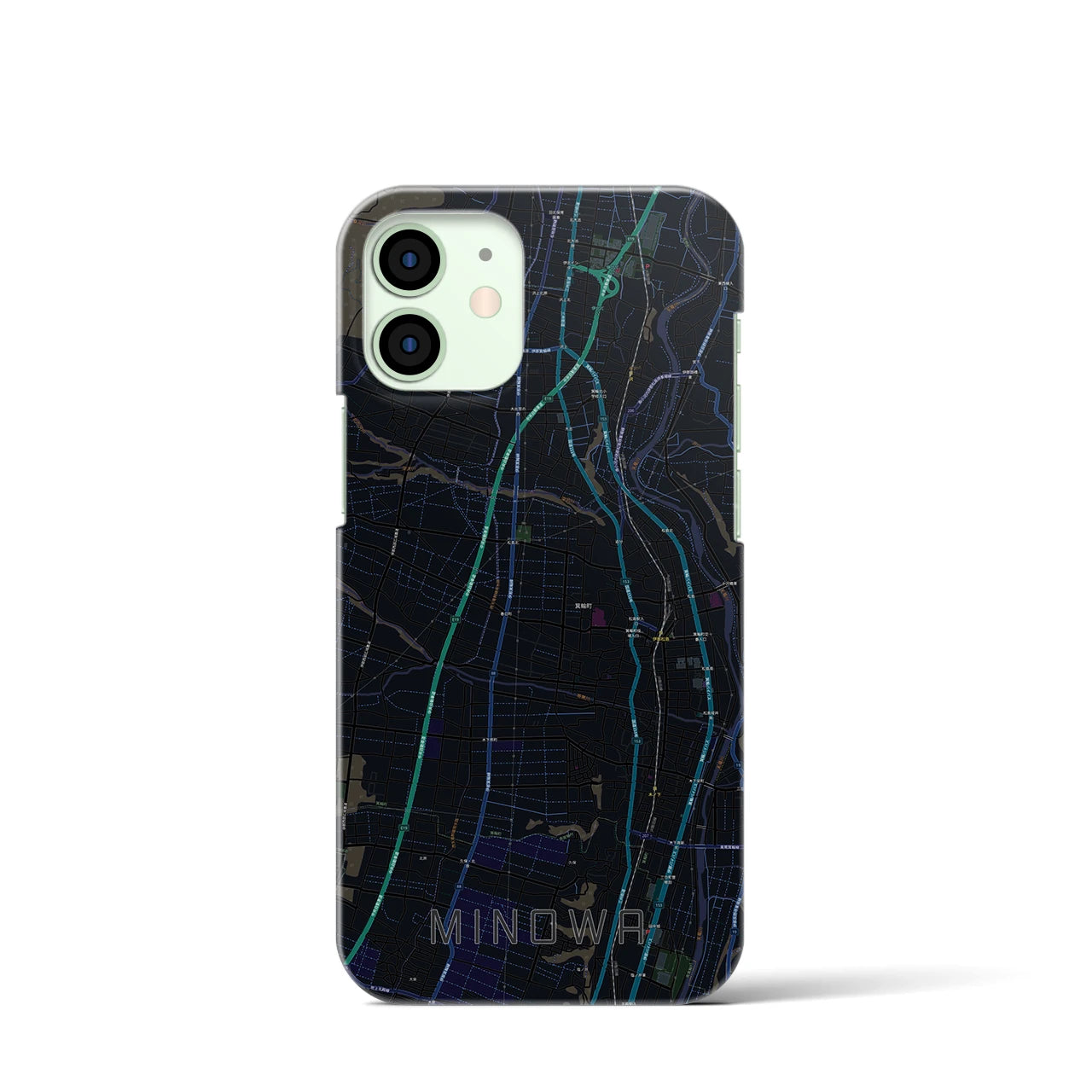 【箕輪(長野県)】地図柄iPhoneケース(バックカバータイプ)