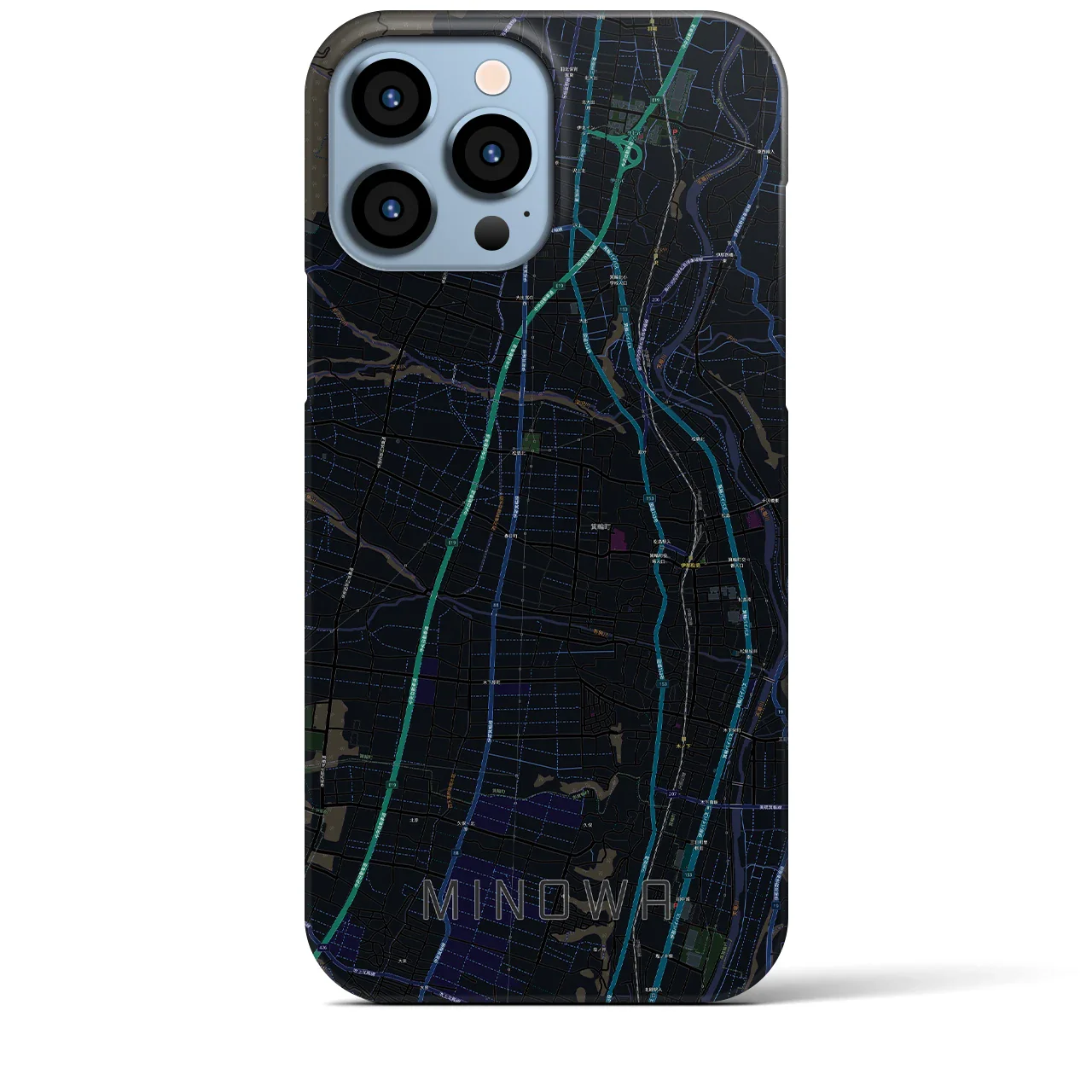 【箕輪(長野県)】地図柄iPhoneケース(バックカバータイプ)