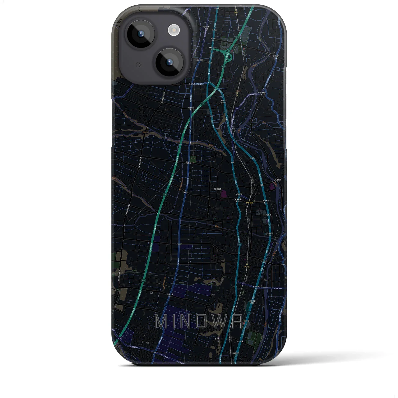 【箕輪(長野県)】地図柄iPhoneケース(バックカバータイプ)