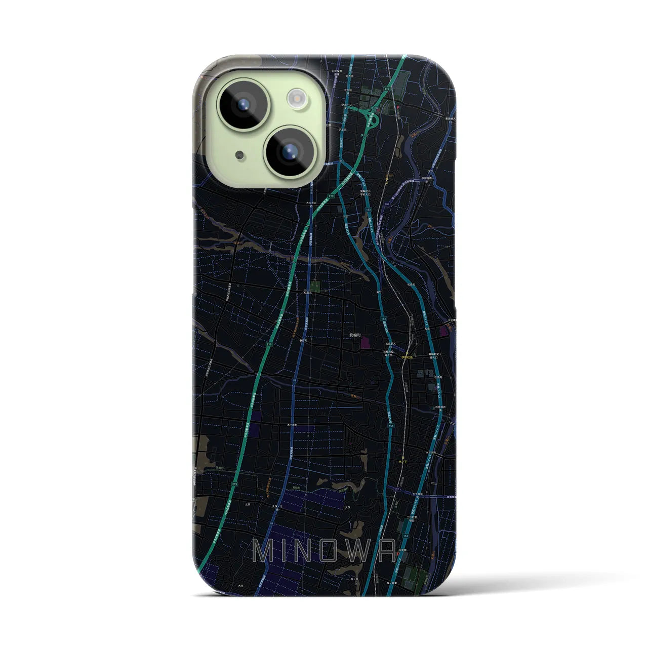 【箕輪(長野県)】地図柄iPhoneケース(バックカバータイプ)