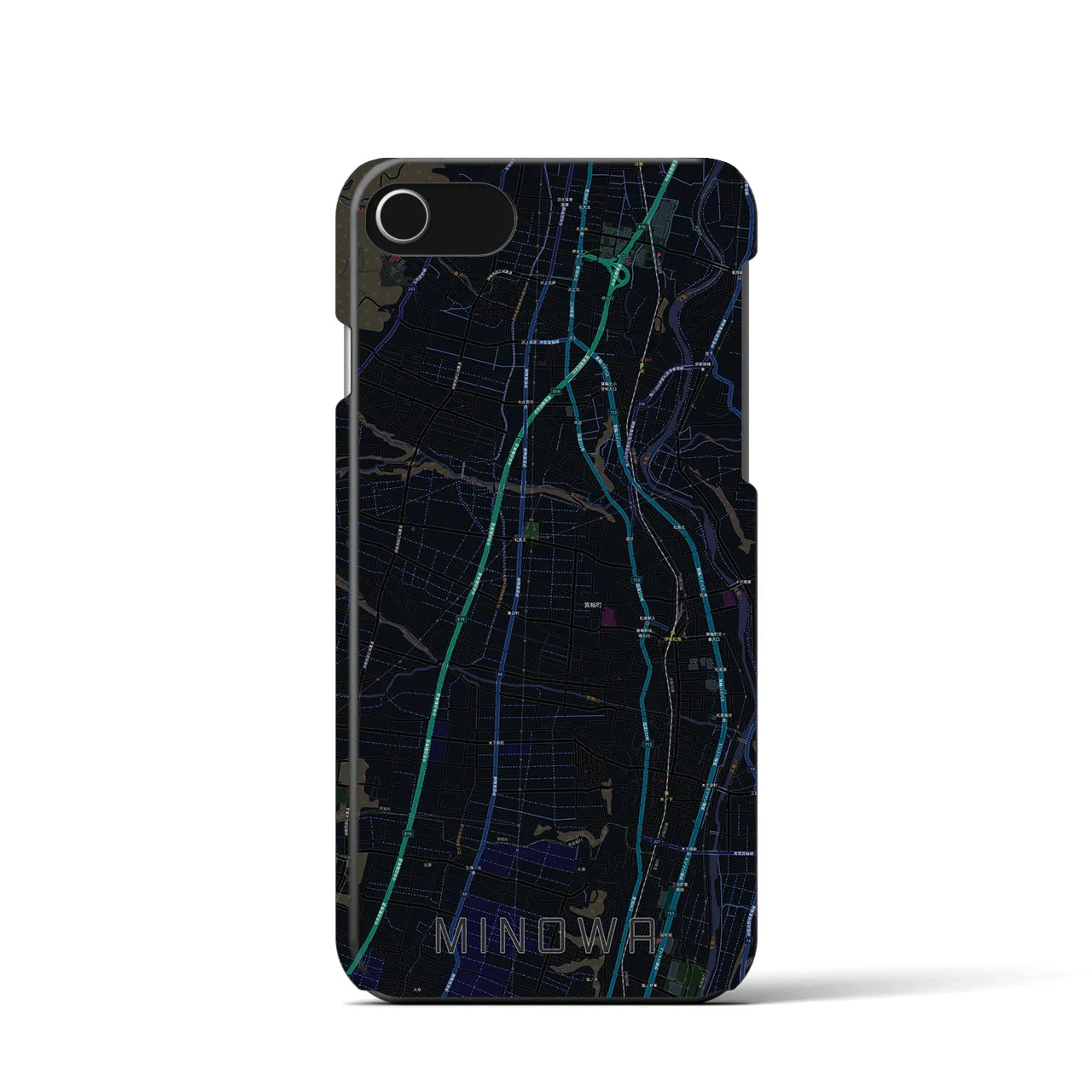 【箕輪(長野県)】地図柄iPhoneケース(バックカバータイプ)