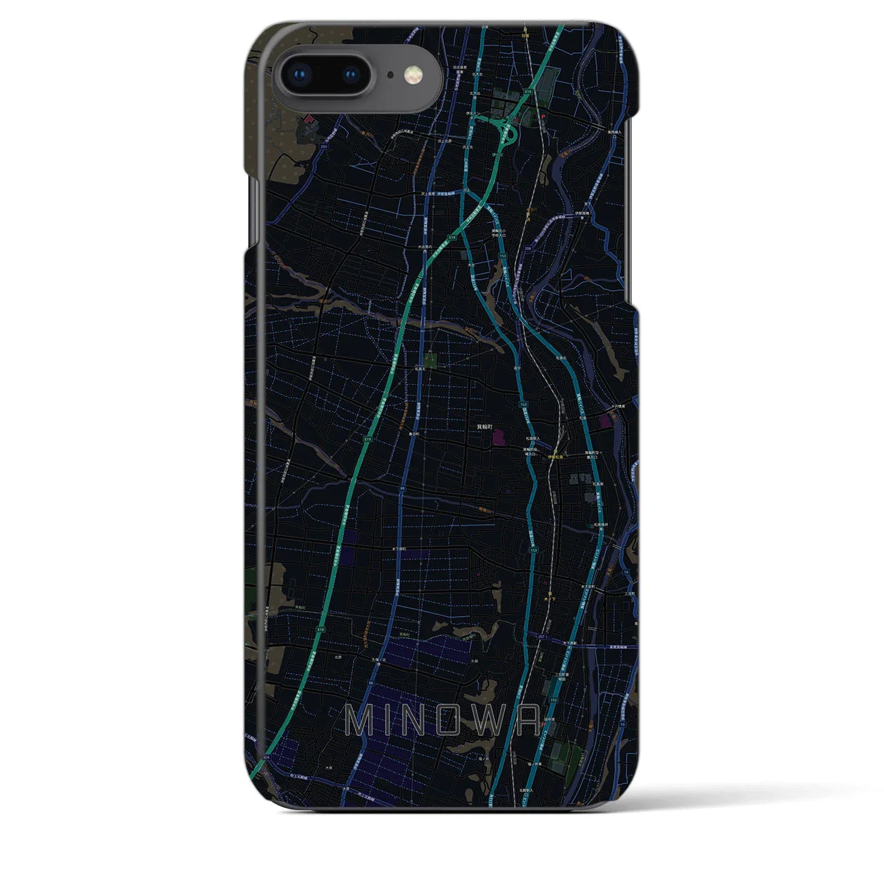 【箕輪(長野県)】地図柄iPhoneケース(バックカバータイプ)
