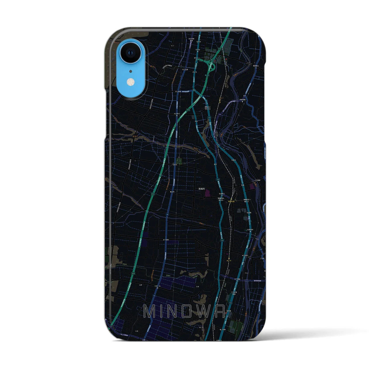 【箕輪(長野県)】地図柄iPhoneケース(バックカバータイプ)