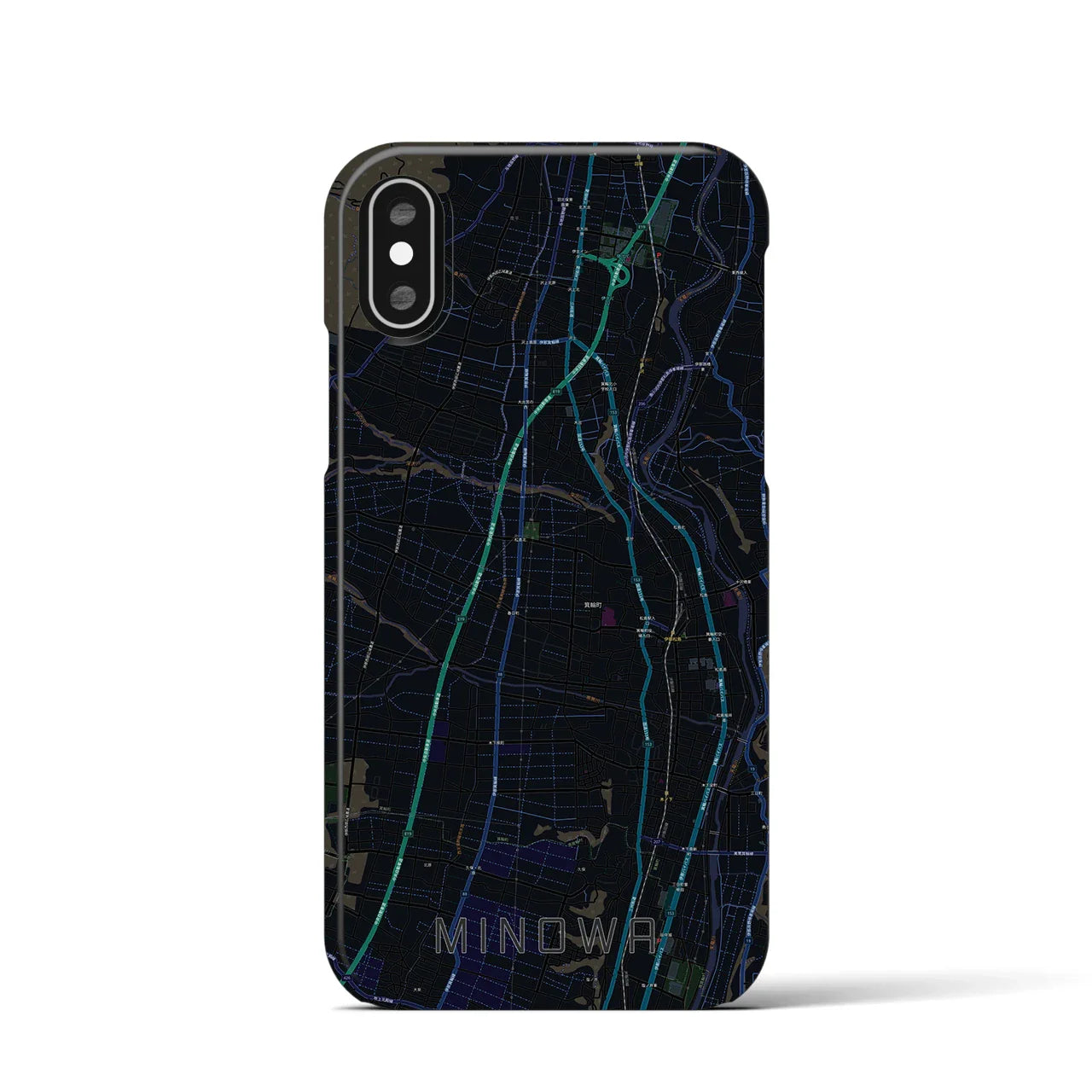 【箕輪(長野県)】地図柄iPhoneケース(バックカバータイプ)
