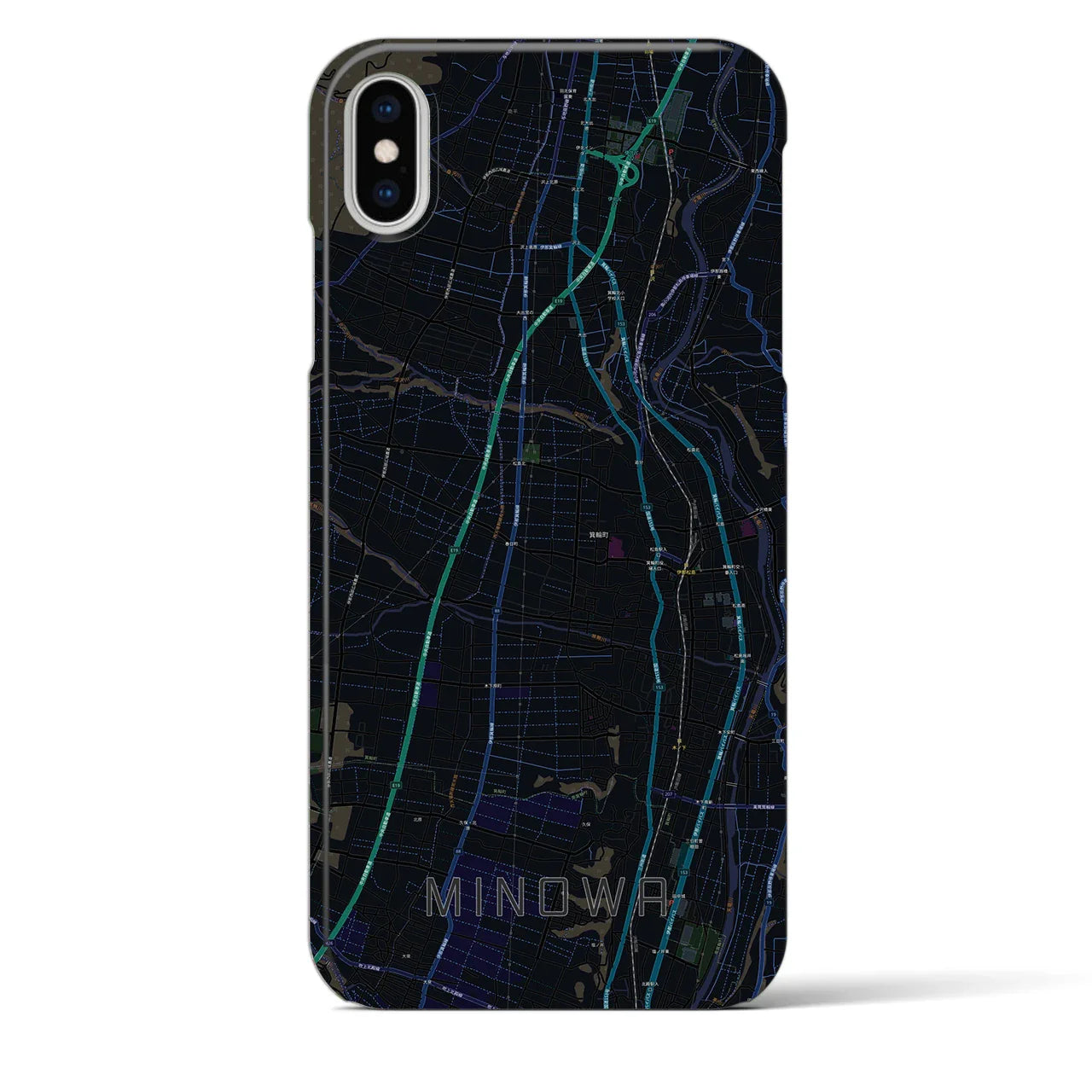【箕輪(長野県)】地図柄iPhoneケース(バックカバータイプ)