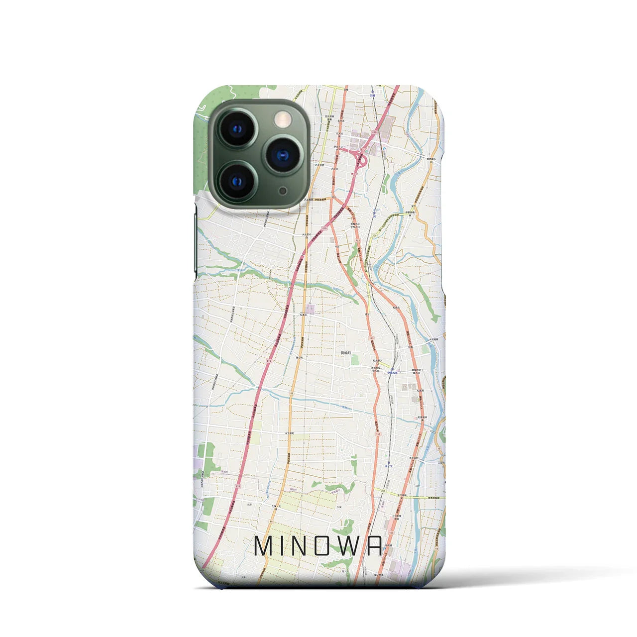 【箕輪(長野県)】地図柄iPhoneケース(バックカバータイプ)