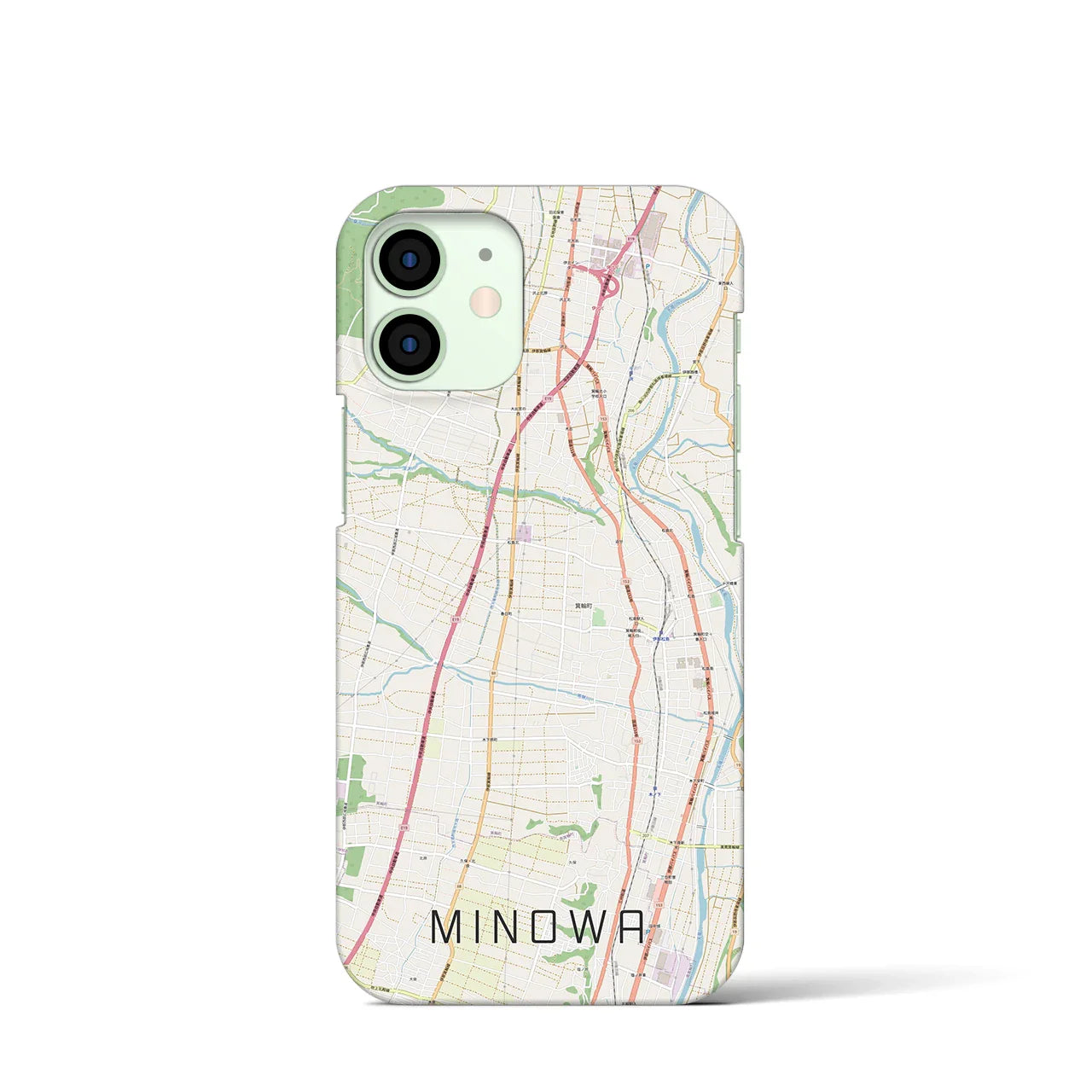 【箕輪(長野県)】地図柄iPhoneケース(バックカバータイプ)