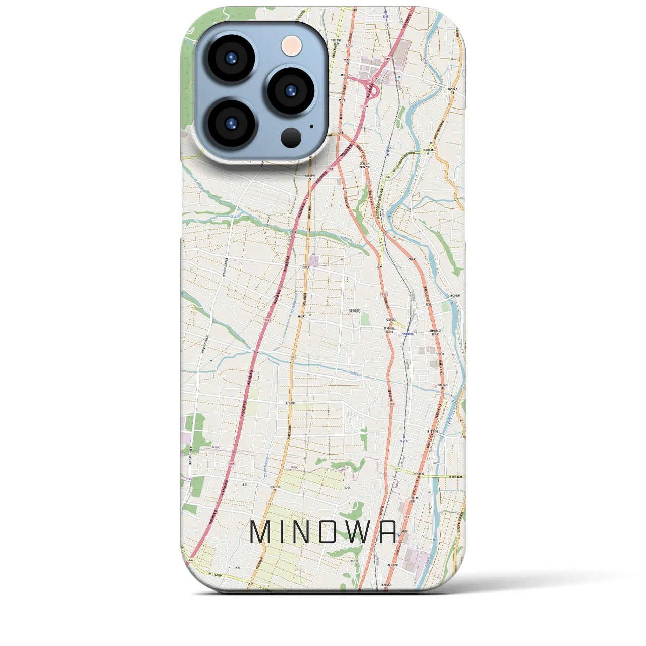 【箕輪(長野県)】地図柄iPhoneケース(バックカバータイプ)