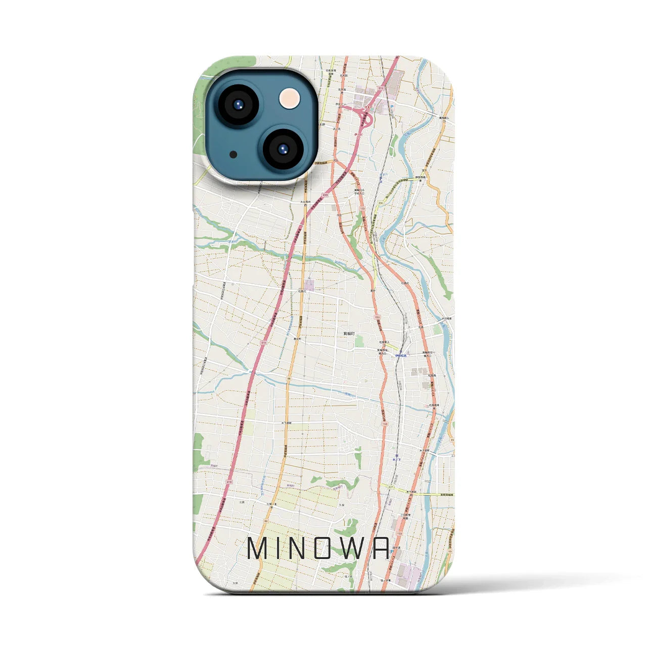 【箕輪(長野県)】地図柄iPhoneケース(バックカバータイプ)