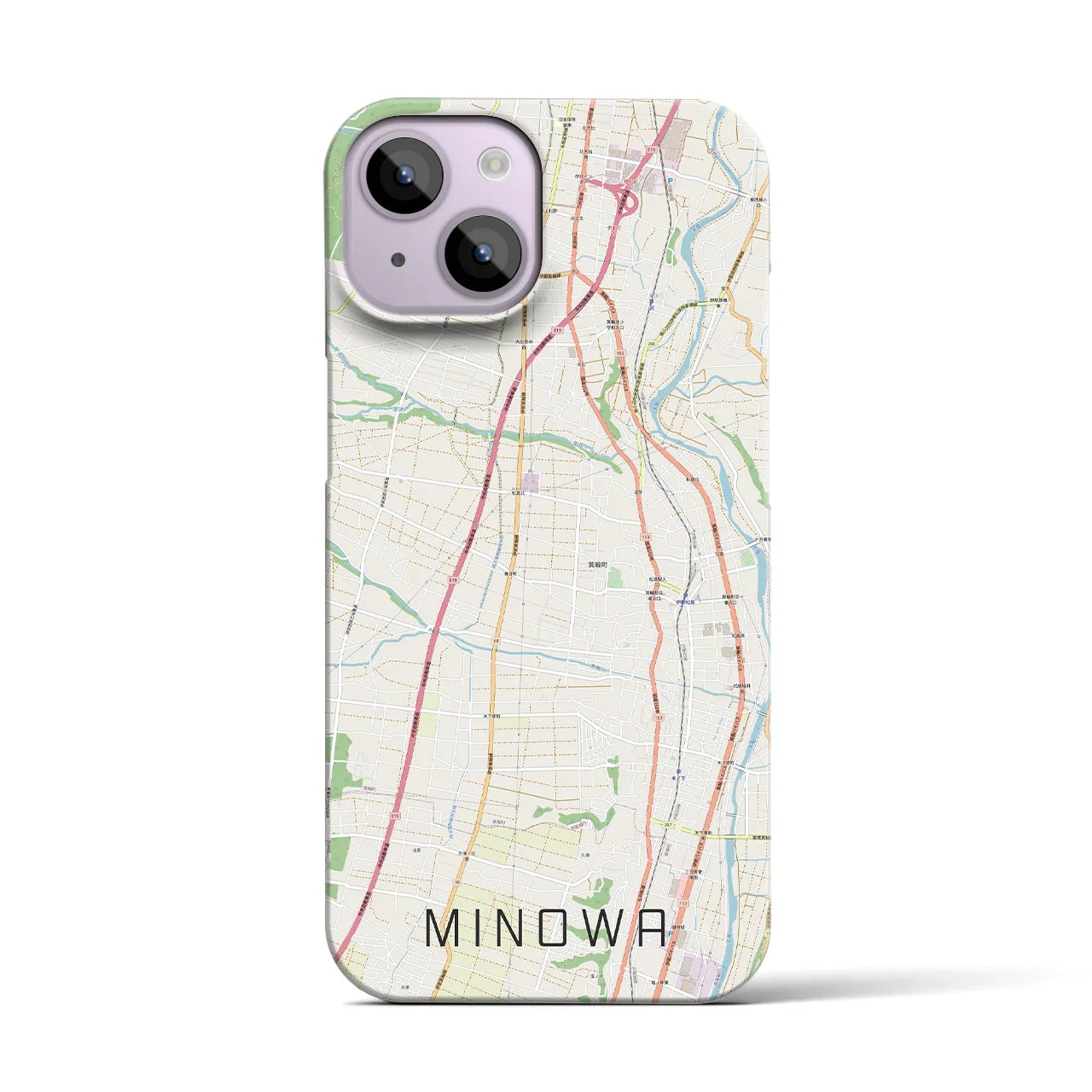 【箕輪(長野県)】地図柄iPhoneケース(バックカバータイプ)