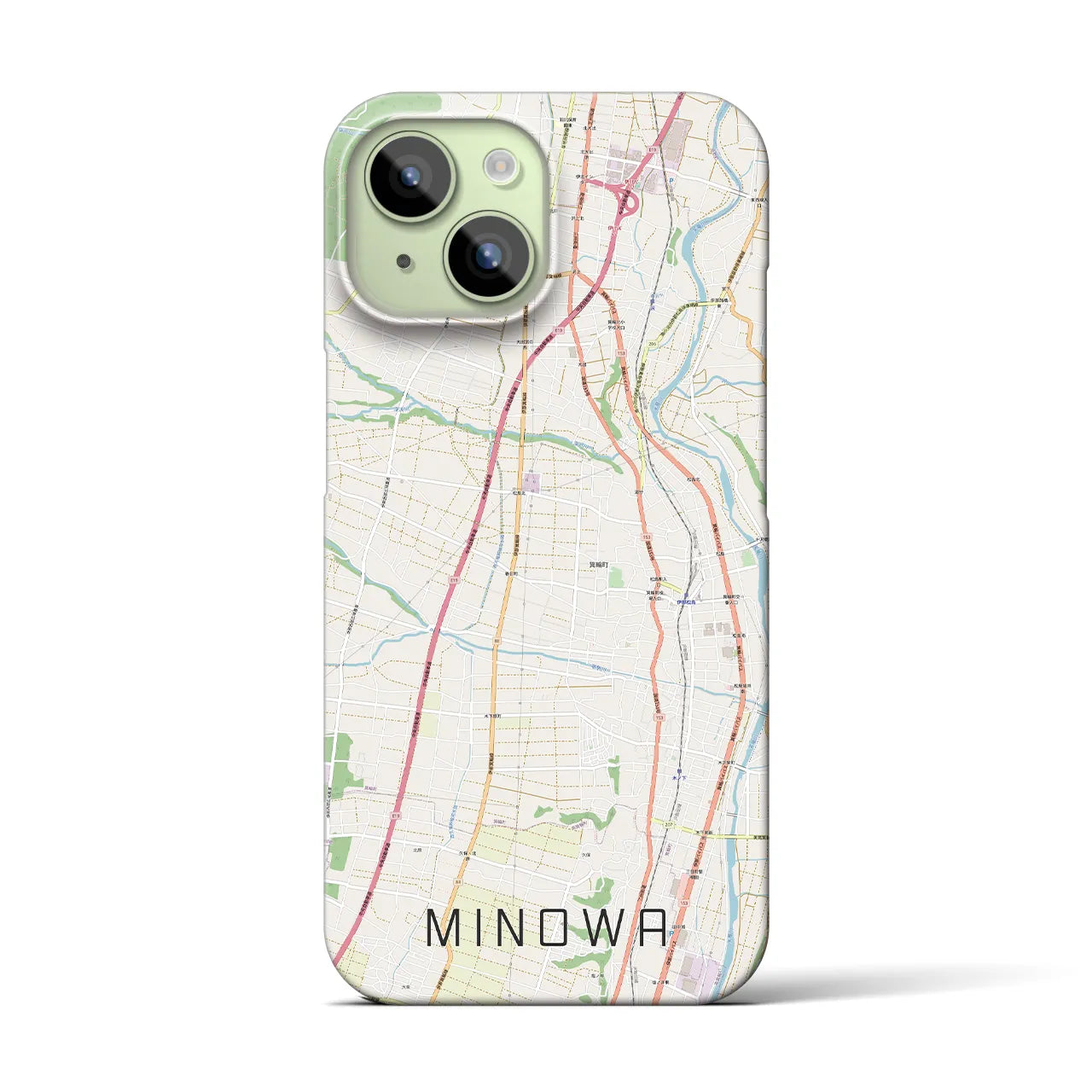 【箕輪(長野県)】地図柄iPhoneケース(バックカバータイプ)
