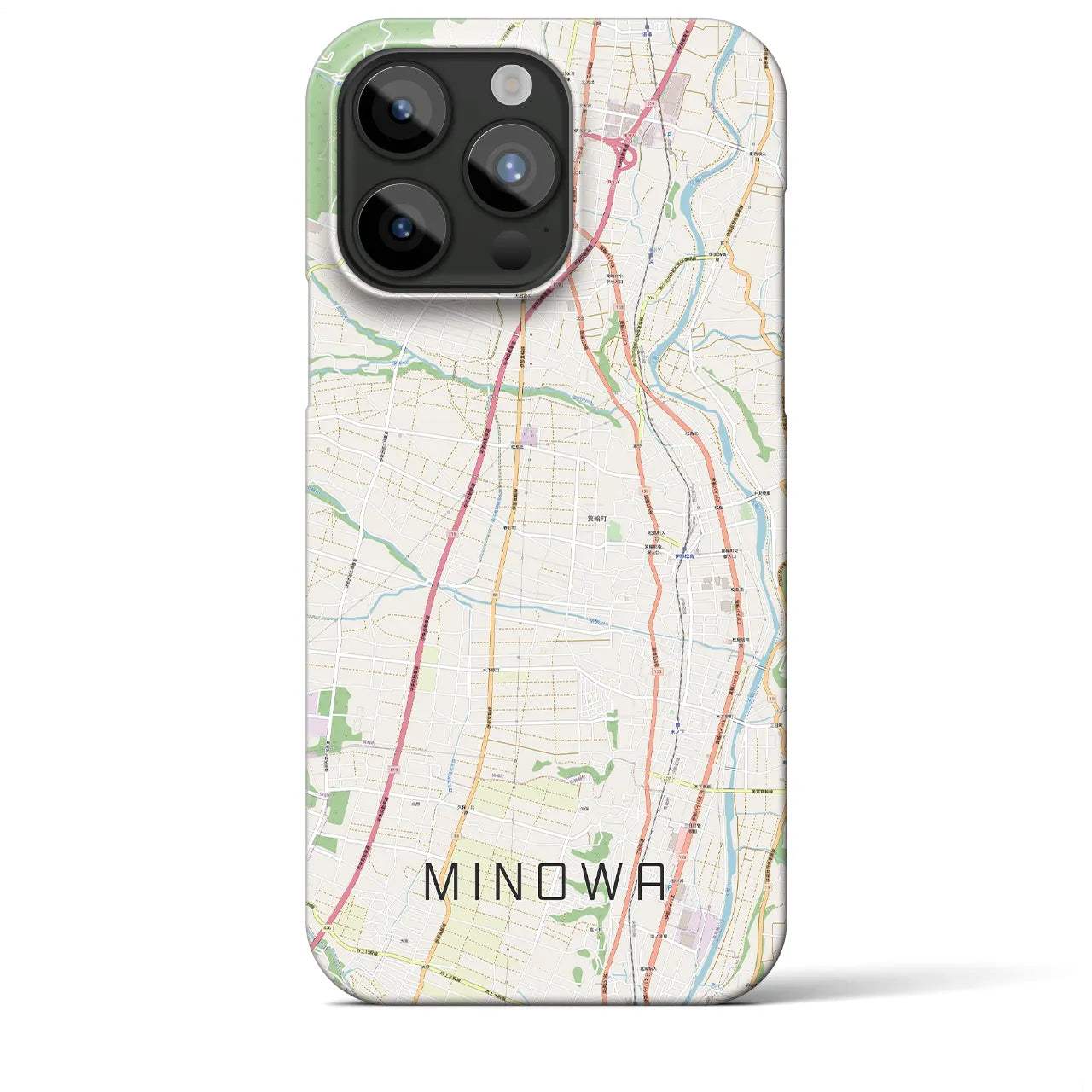 【箕輪(長野県)】地図柄iPhoneケース(バックカバータイプ)