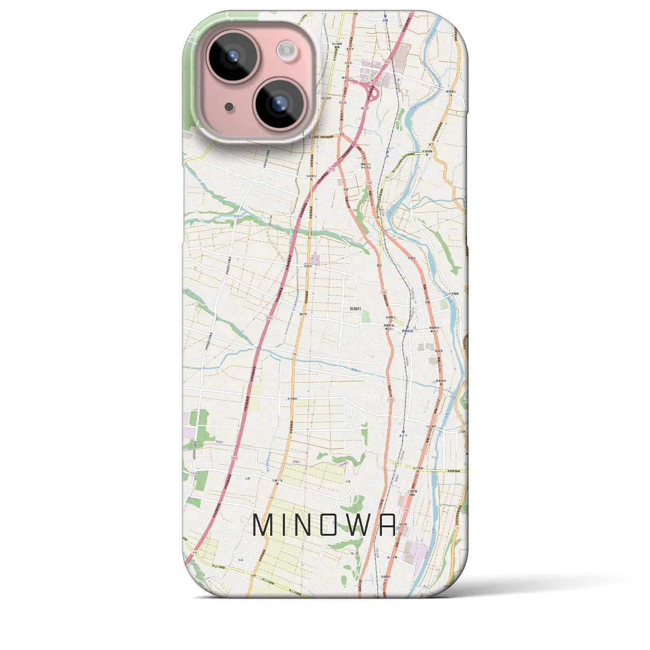 【箕輪(長野県)】地図柄iPhoneケース(バックカバータイプ)